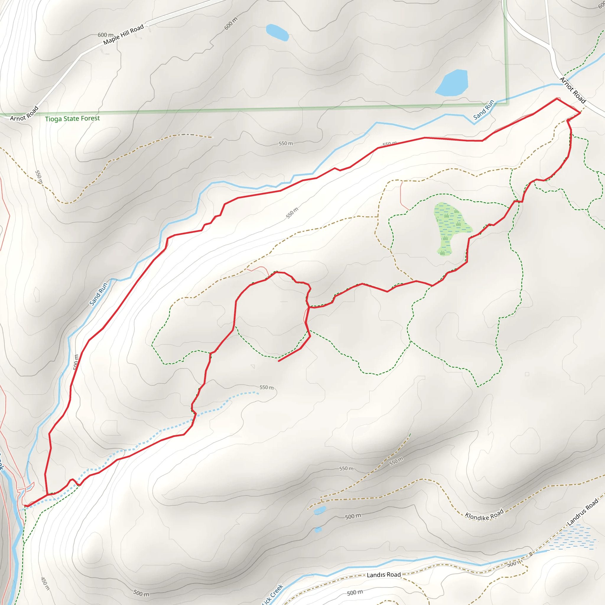 Sand Run and Babb Creek Loop mobile static map