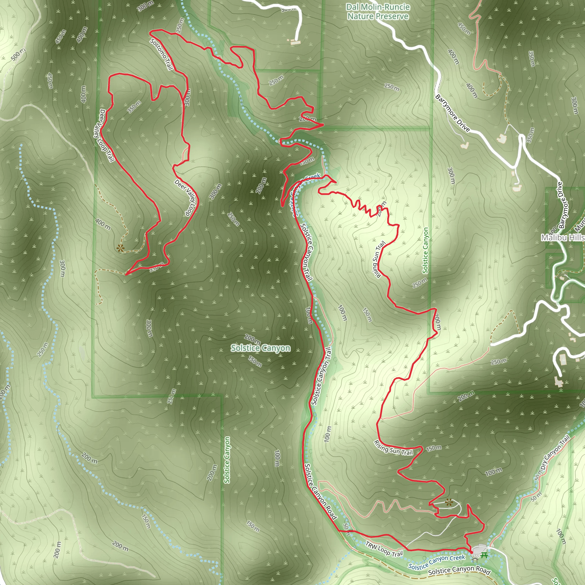 Sostomo, Deer Valley and Rising Sun Loop Trail mobile static map