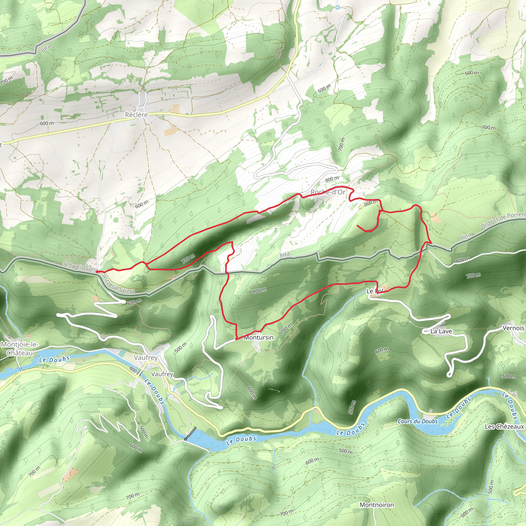 Faux d'Enson Summit from Réclère mobile static map