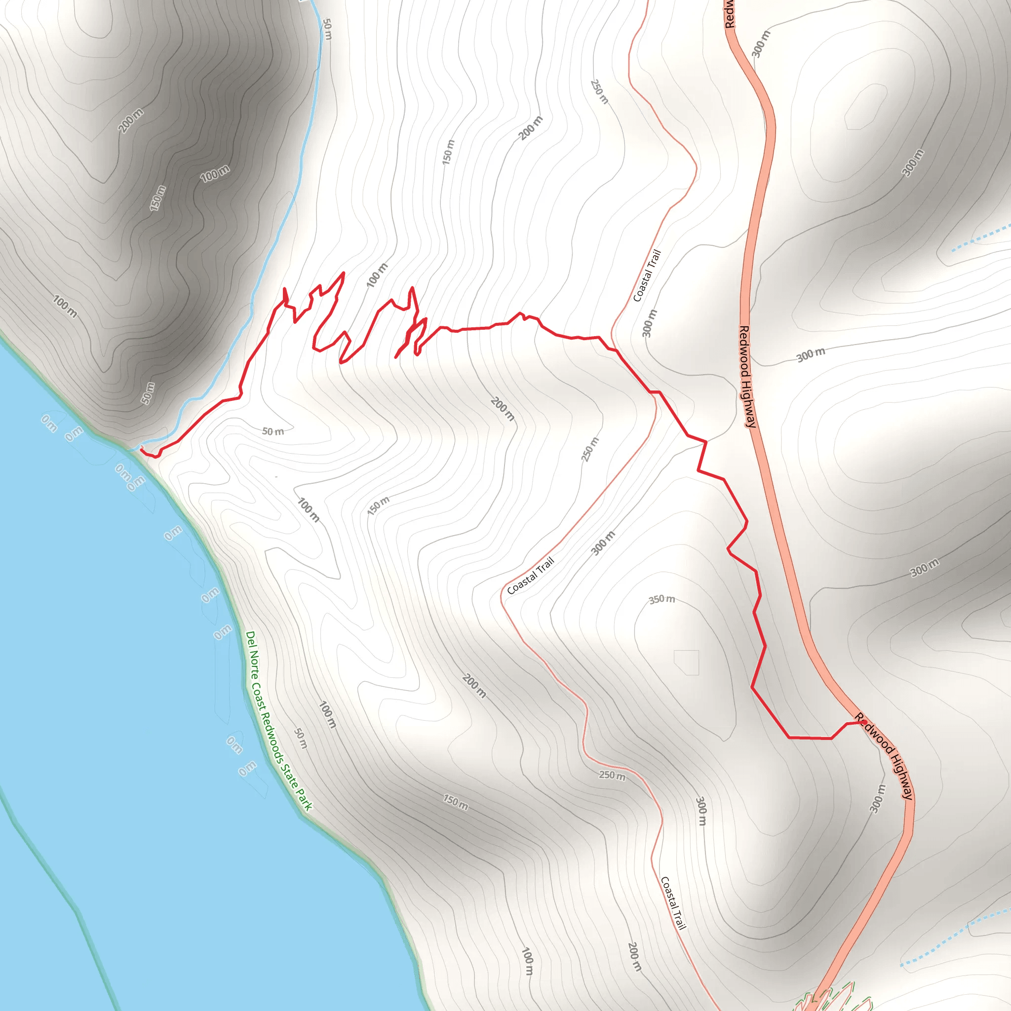 Damnation Creek Trail mobile static map