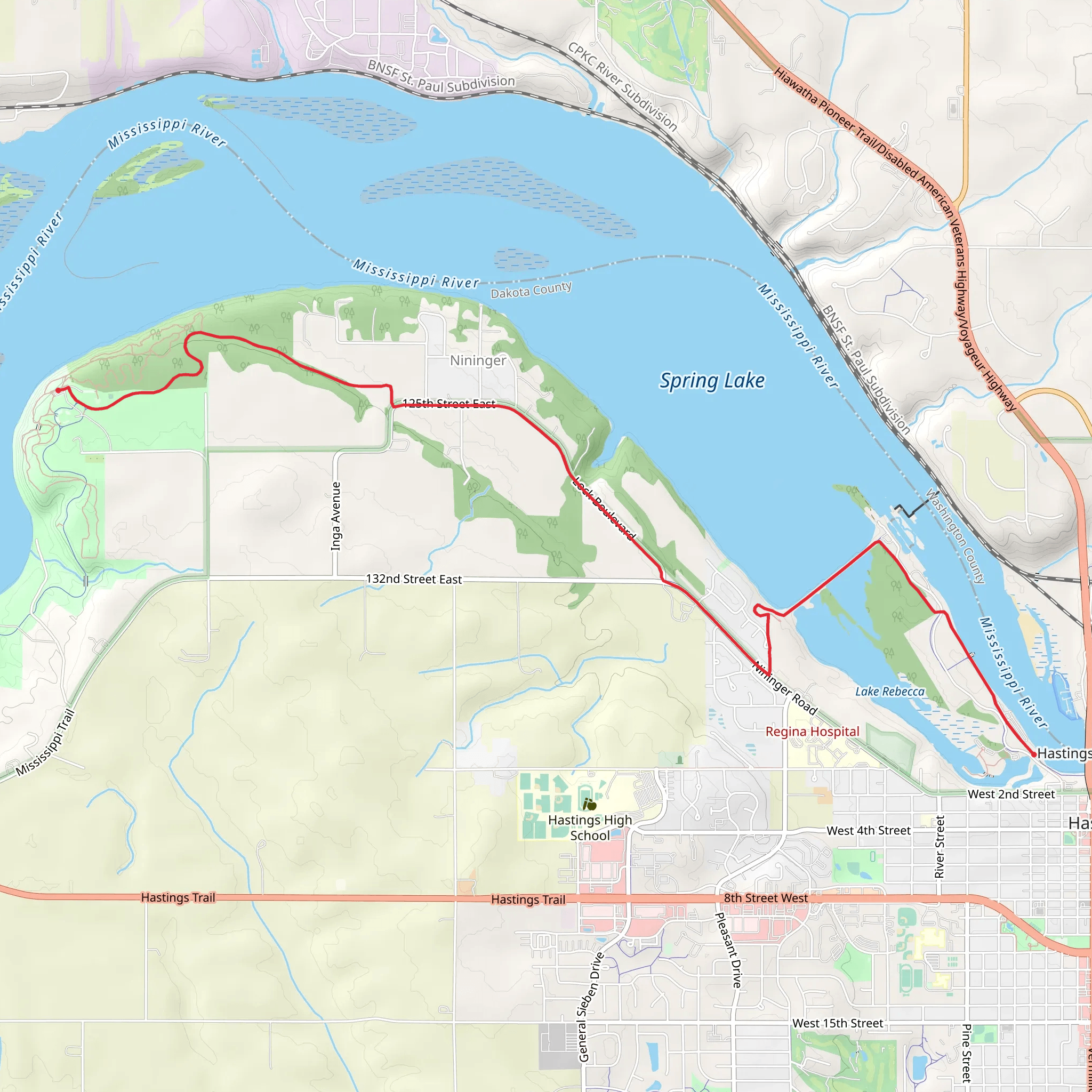 Lake Rebecca from Spring Lake Reserve Community Garden mobile static map