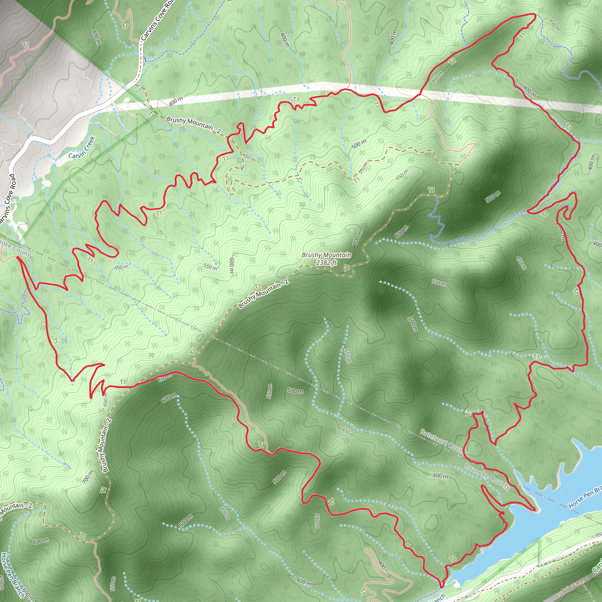 Four Gorges, Hemlock Tunnel and The Gauntlet Loop mobile static map