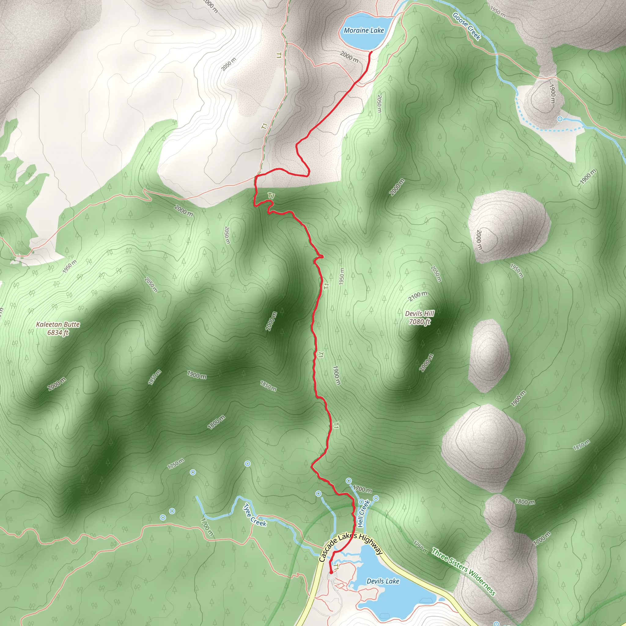 Moraine Lake and Devils Lake mobile static map