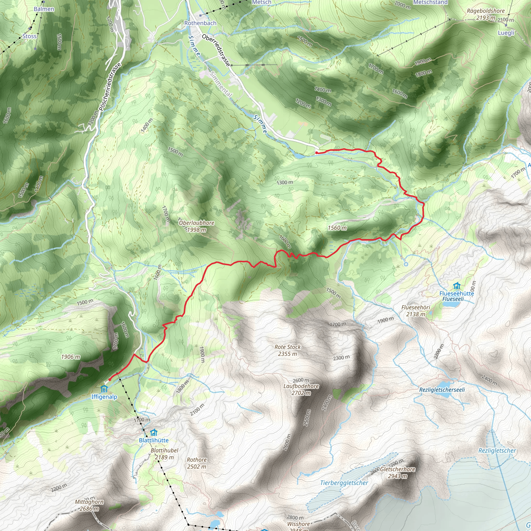 Siebenbrunnen-Weg mobile static map