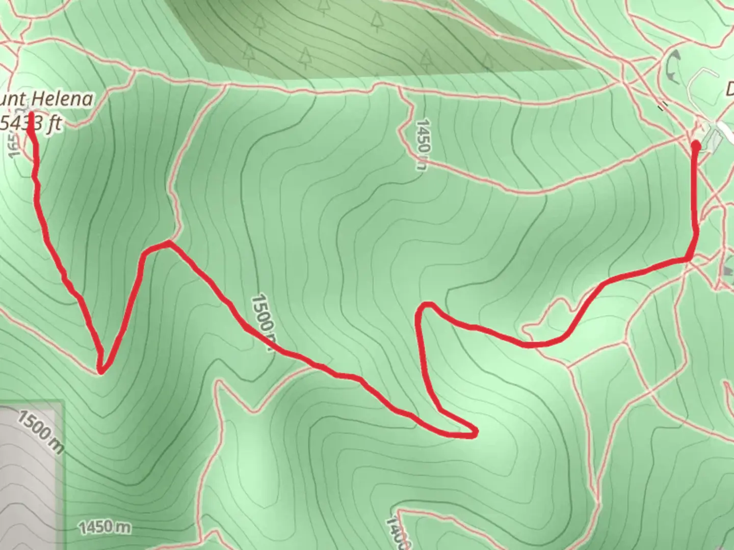 An image depicting the trail Mount Helena via prospect shafts Trail and its surrounding area.