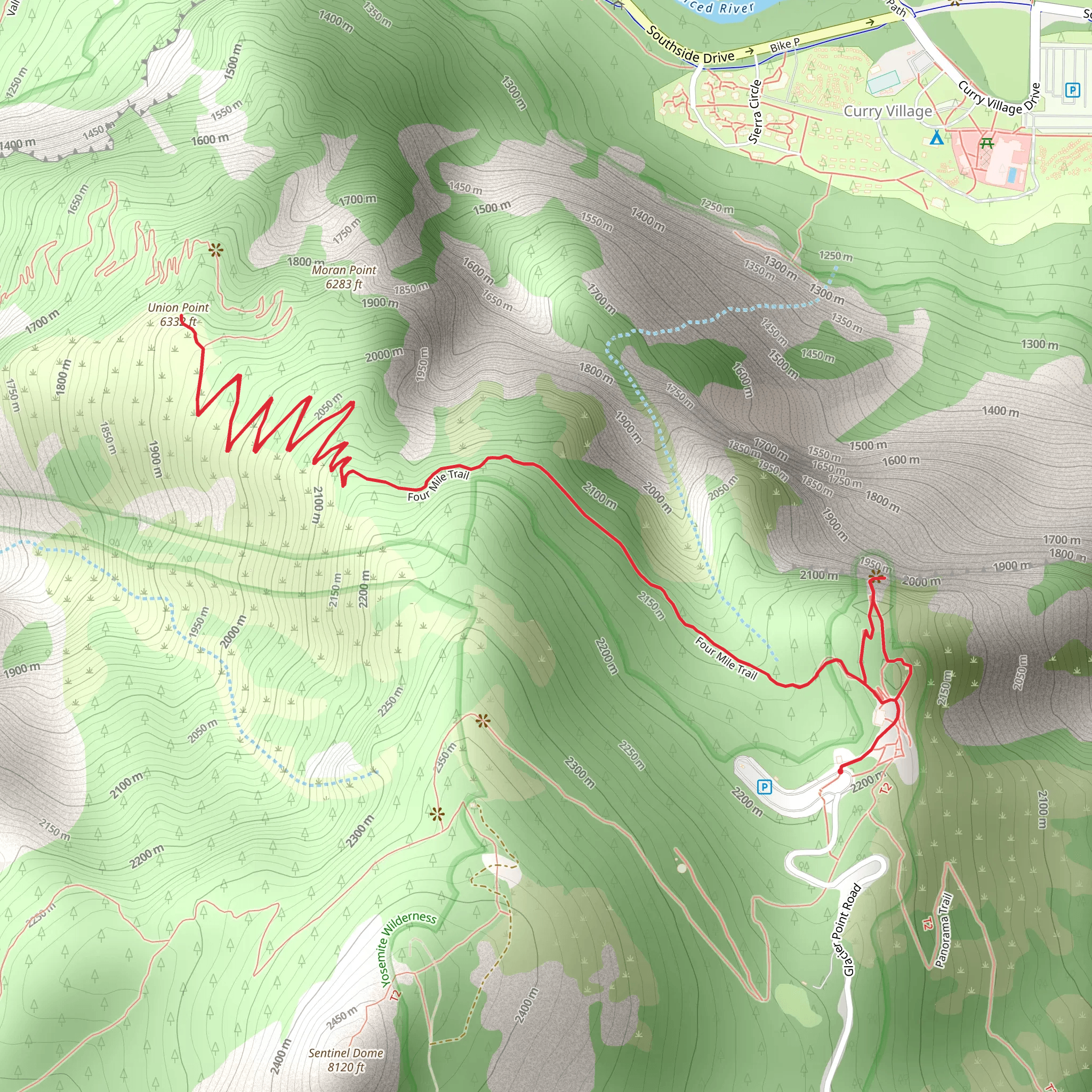 Union Point via Four Mile Trail mobile static map