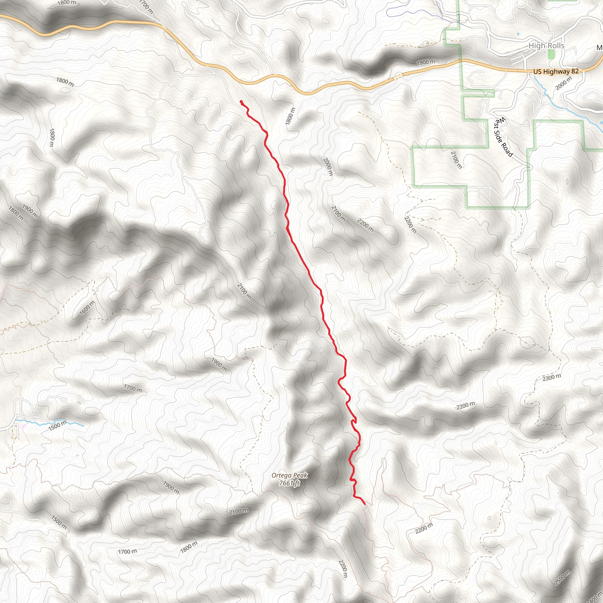 Dry Canyon Trail mobile static map