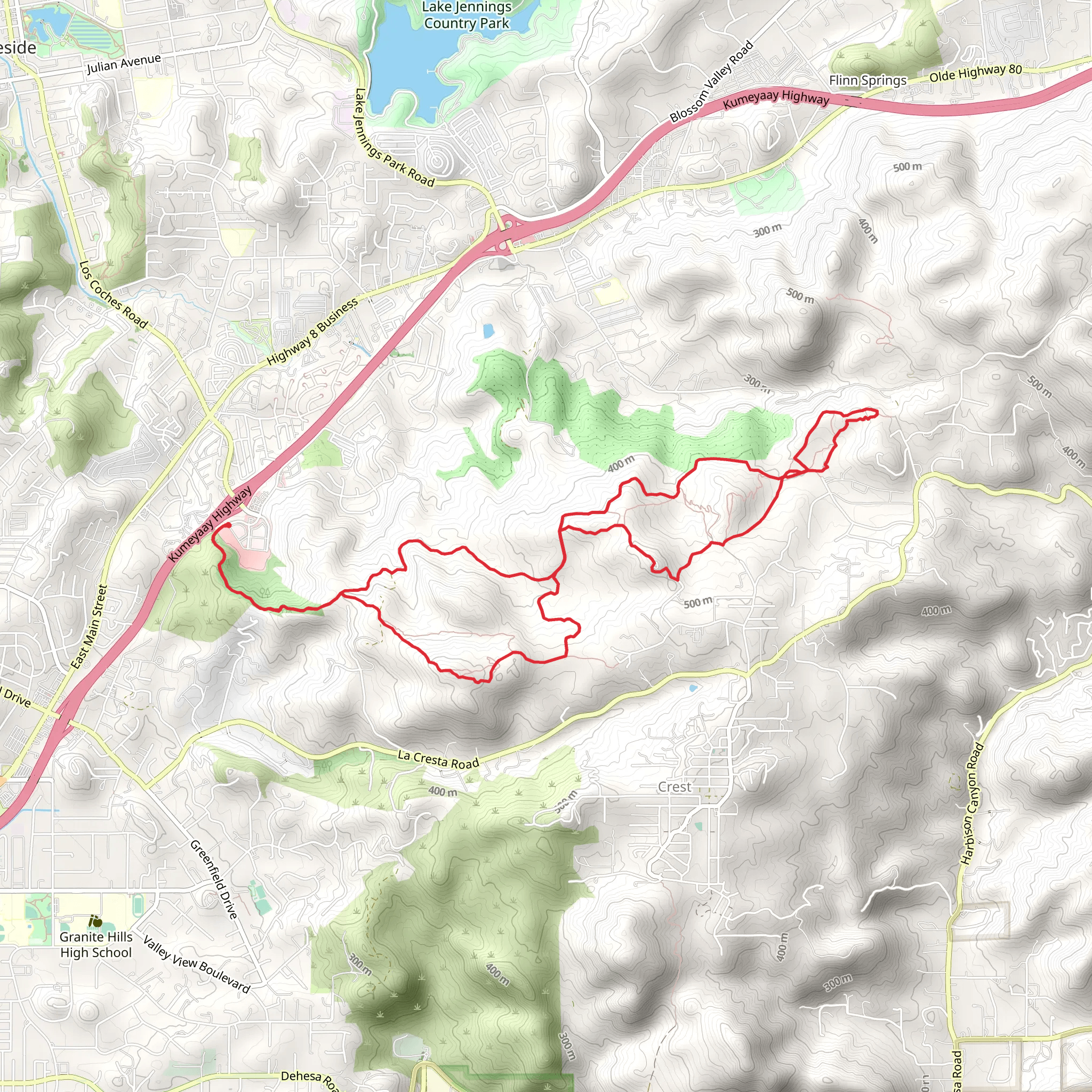 Valley View and Rock Creek Loop Trail mobile static map