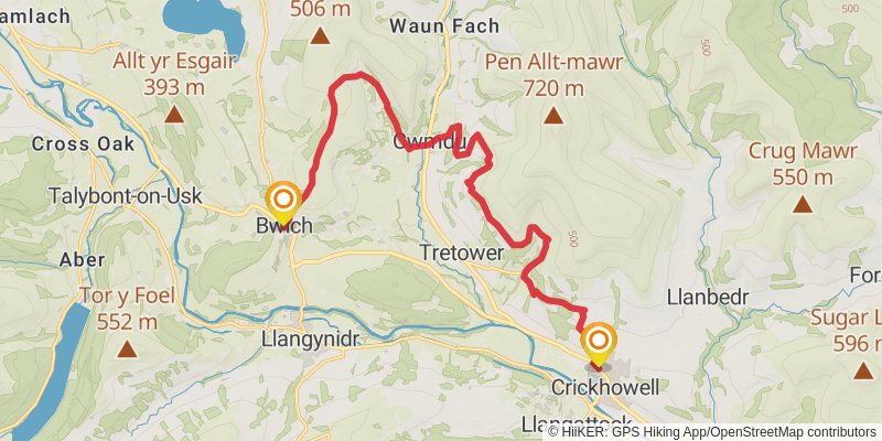 Beacons Way stage 4 Map