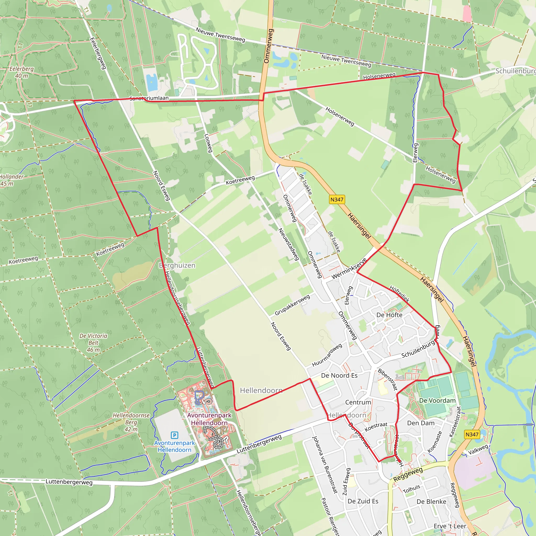 Holsener Weg and Hellendoorn Gele Loop mobile static map