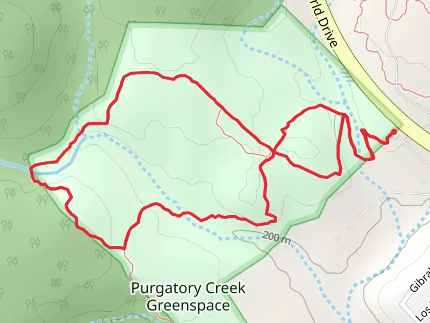 An image depicting the trail Paraiso - Dante's Loop Trail and its surrounding area.