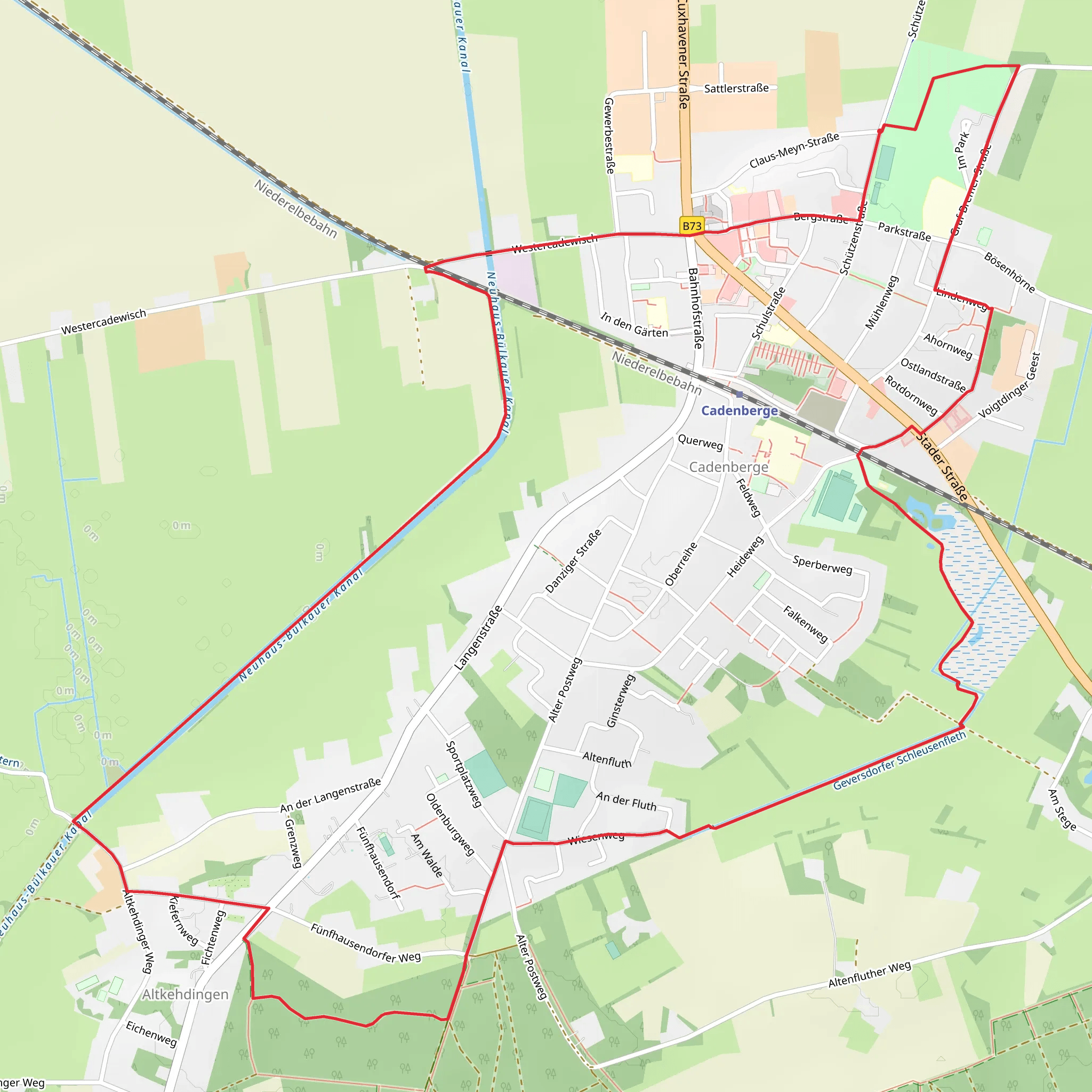 Cadenberge to Altkehdingen Loop mobile static map