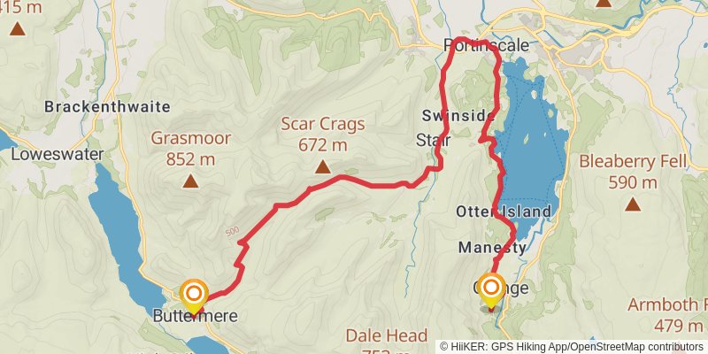 Lake District Loop Walk stage 4 Map