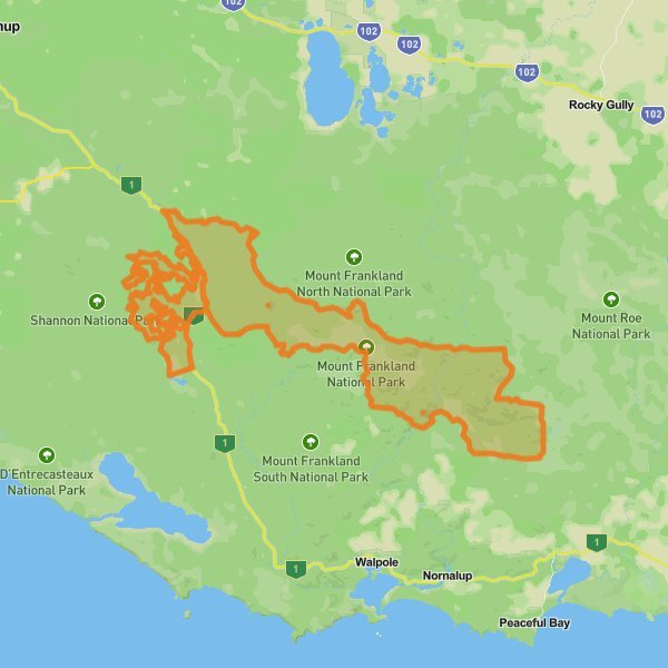 Mount Frankland National Park mobile static map