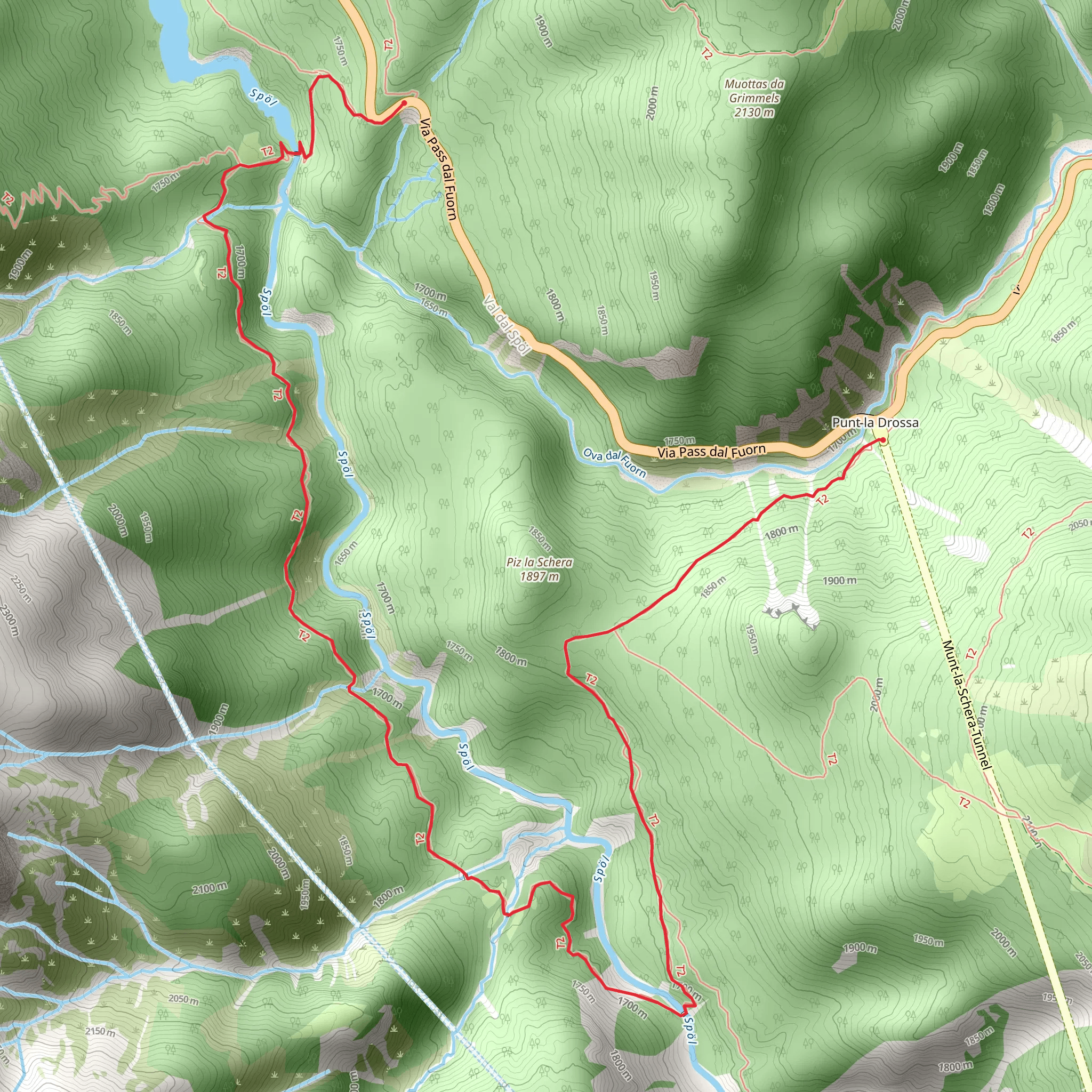 Spöl Valley mobile static map