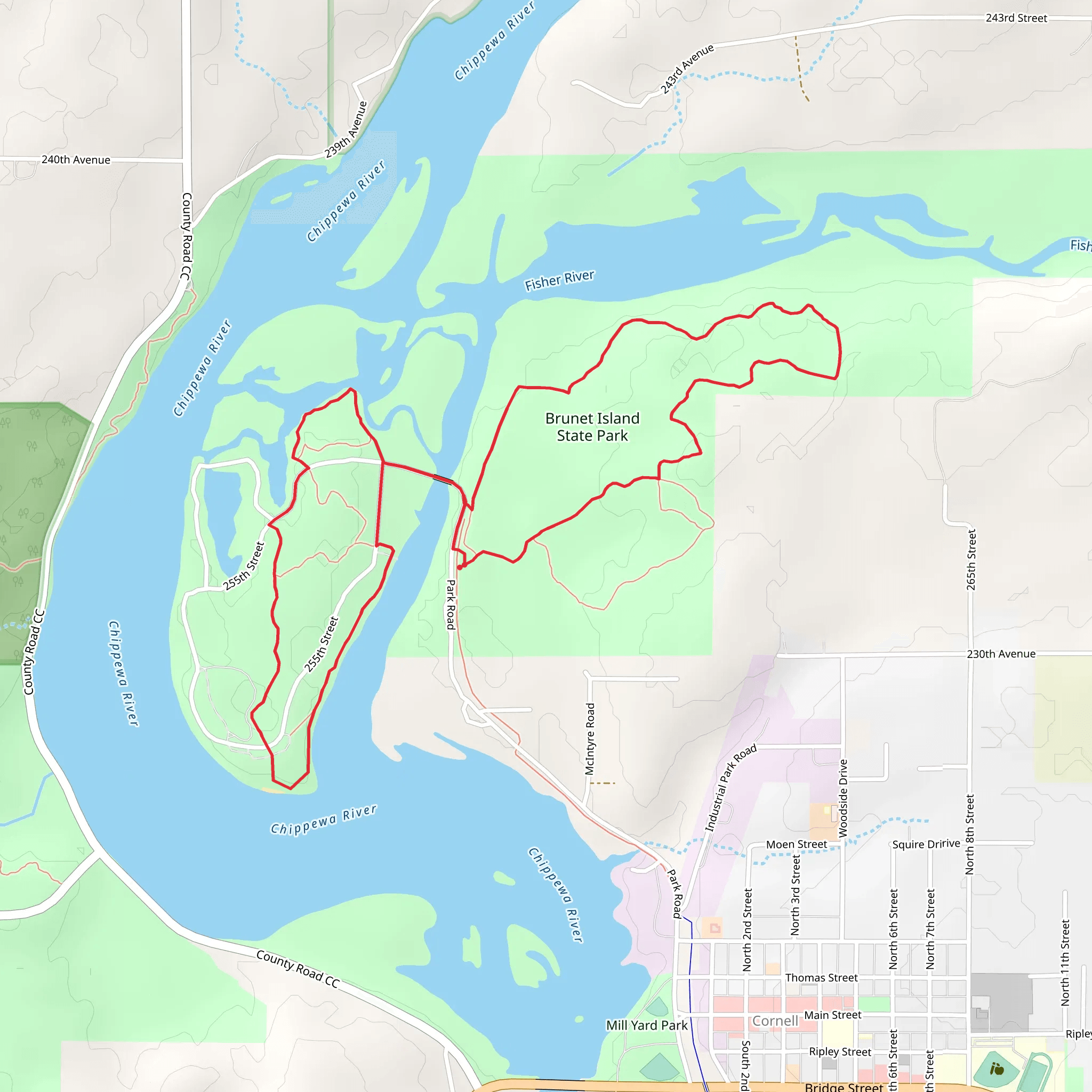 Nordic Trail, Jean Brunet Trail and Spruce Loop Trail mobile static map