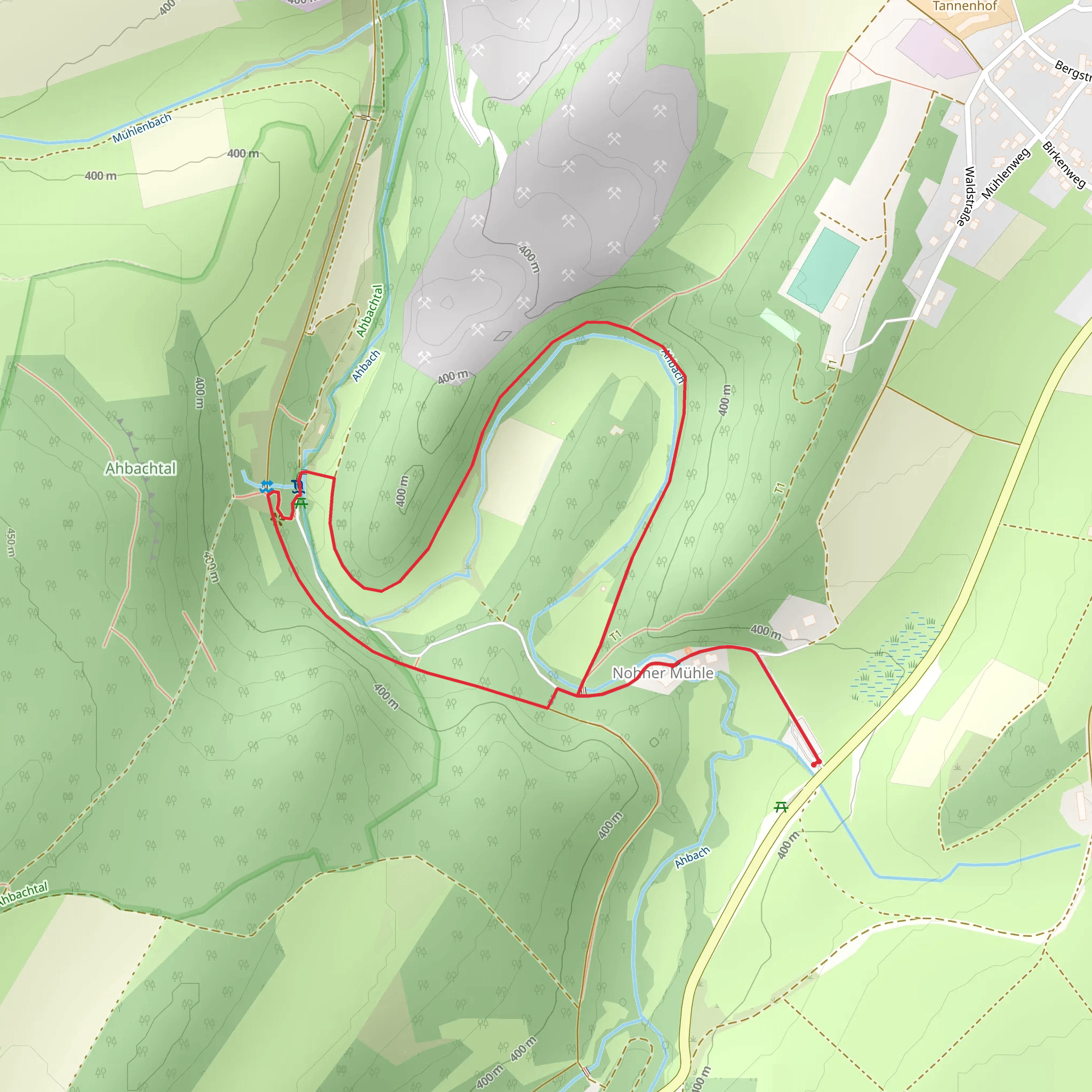 Wasserfall Dreimühlen and Ahbach Loop mobile static map