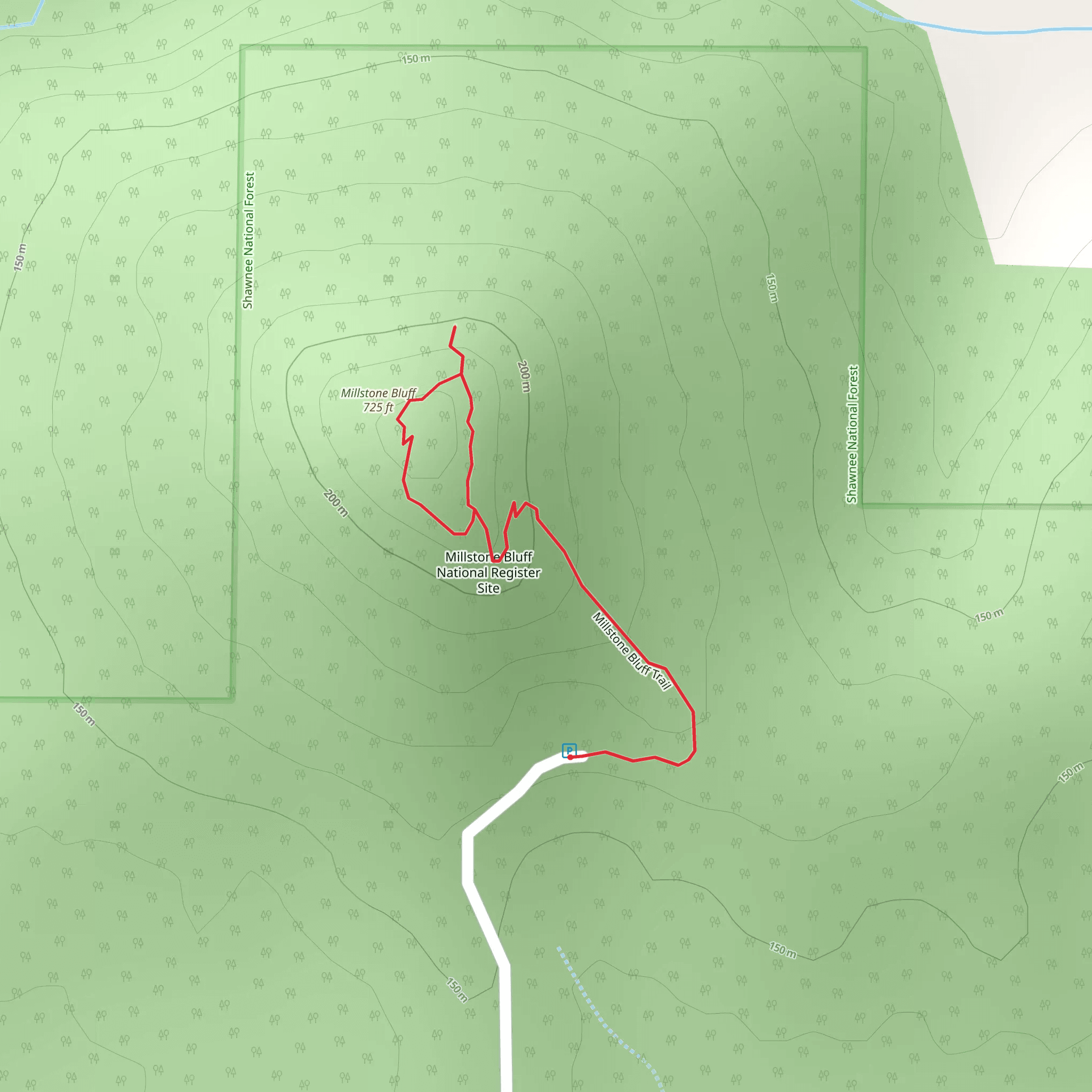 Millstone Bluff Loop mobile static map