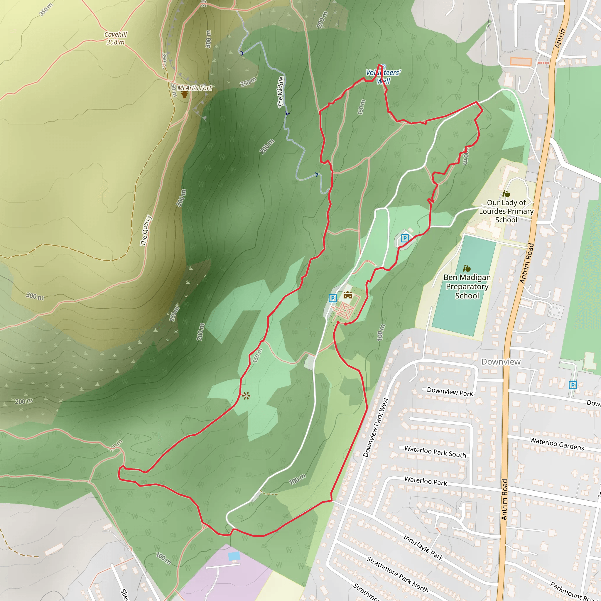 Belfast Castle Estate mobile static map