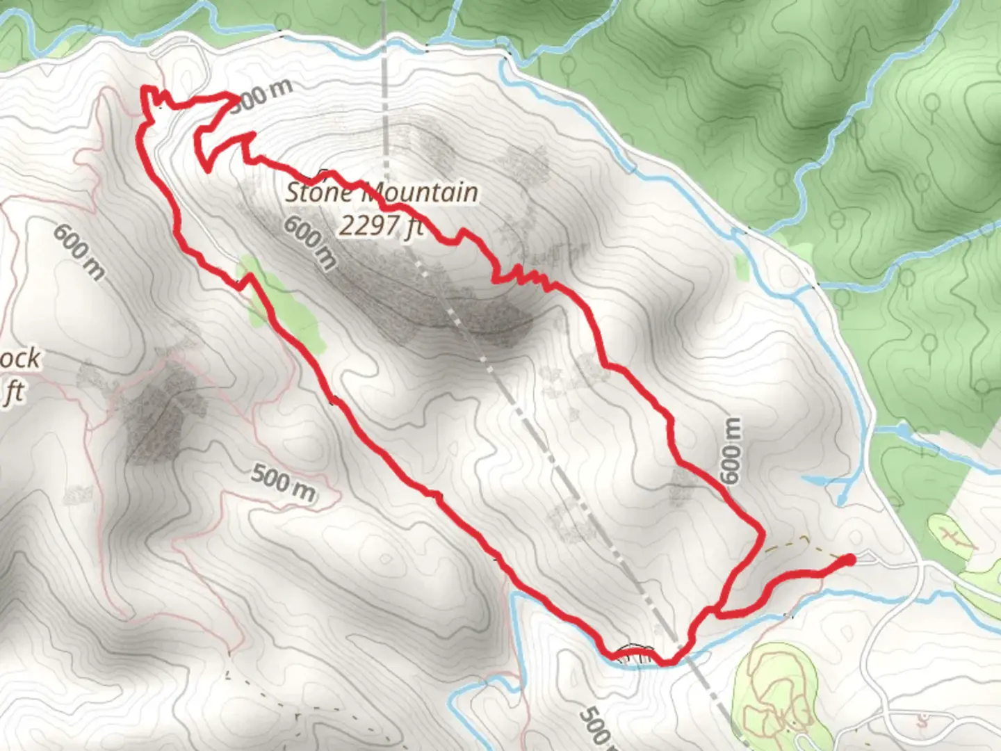 An image depicting the trail Stone Mountain Loop Trail and its surrounding area.