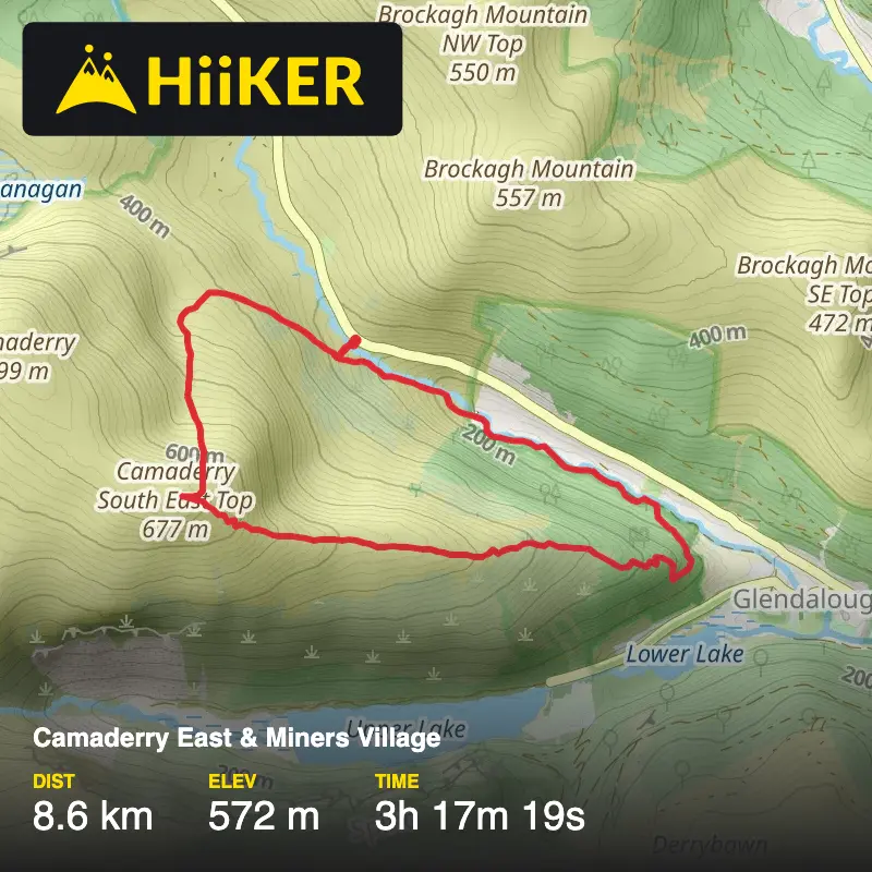 A map preview of the recording Camaderry East & Miners Village.