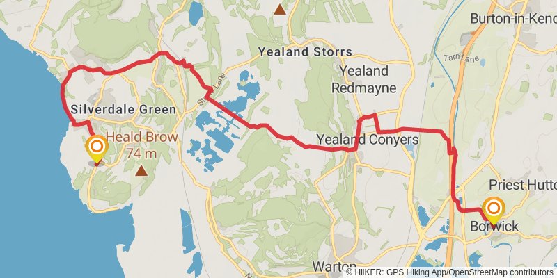 Lancashire's Northern Loop Walk stage 2 Map