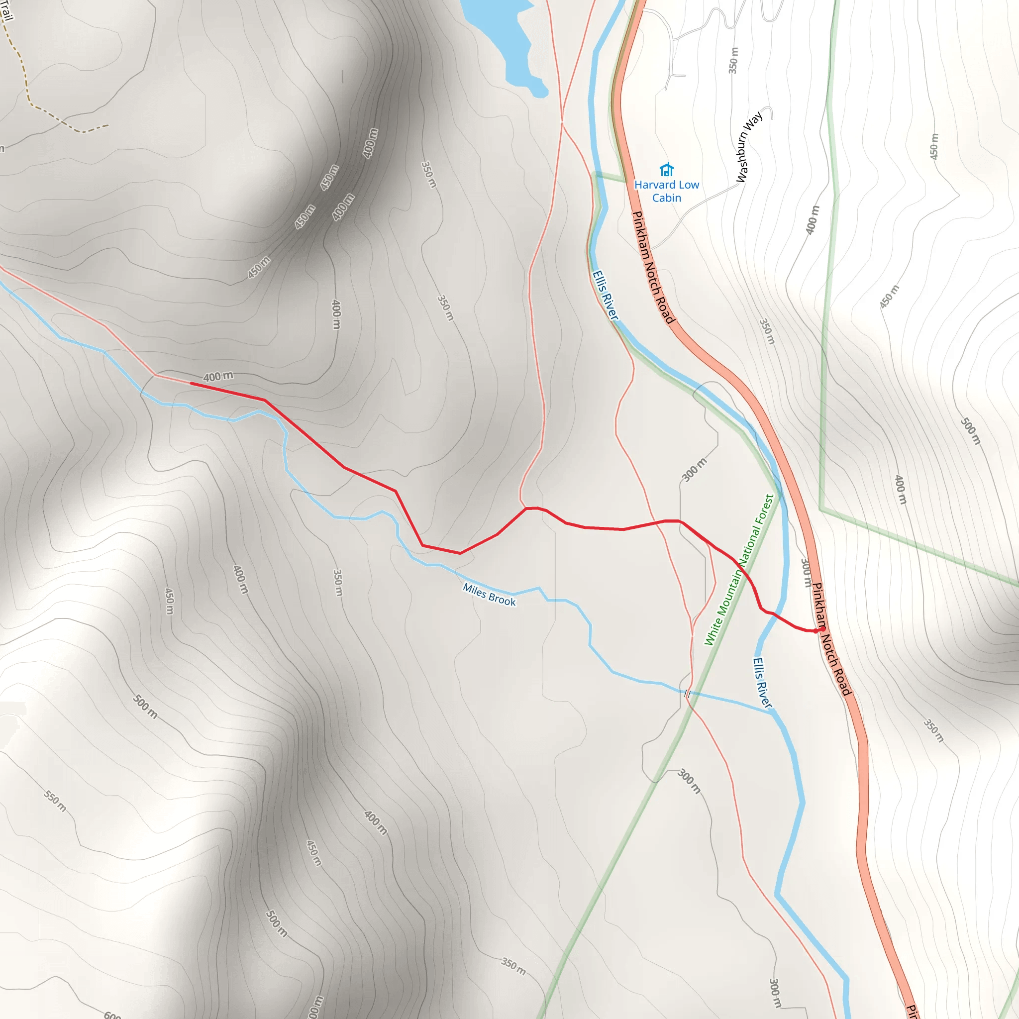 Winniweta Falls Trail mobile static map