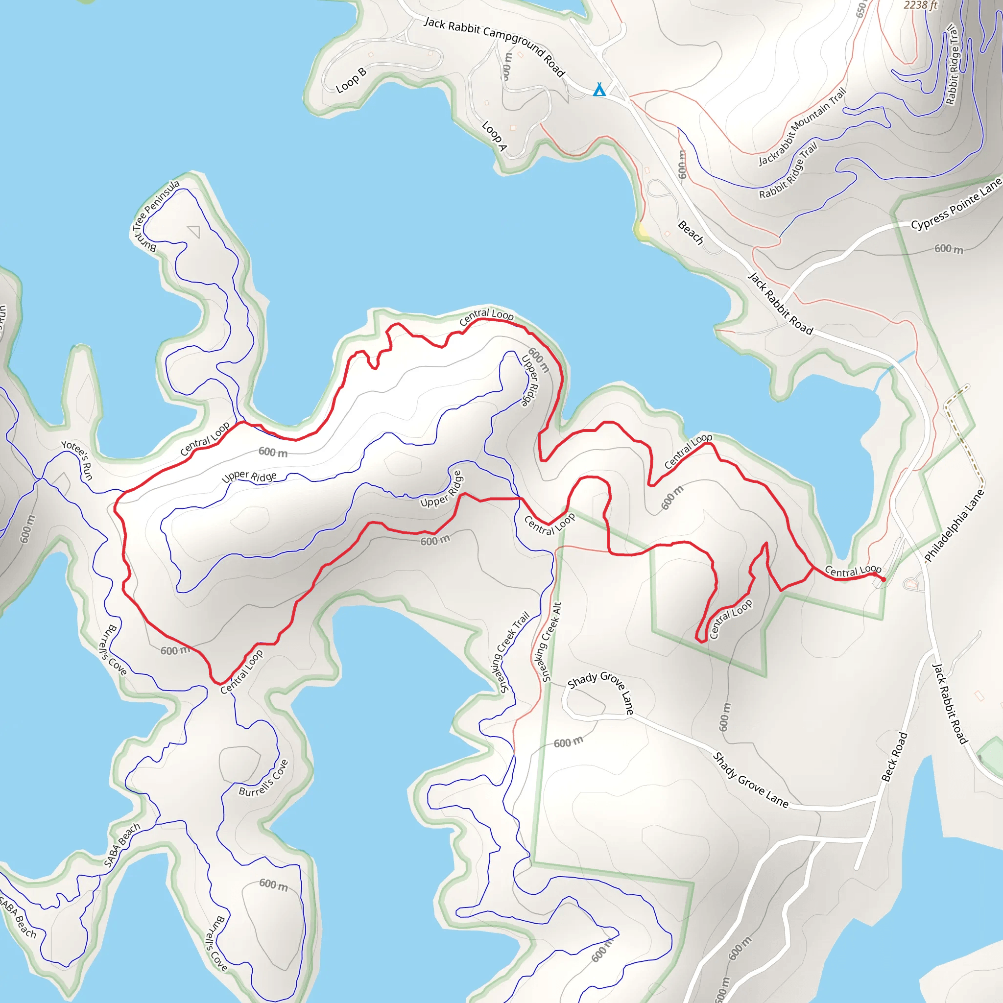 Central Loop Trail mobile static map