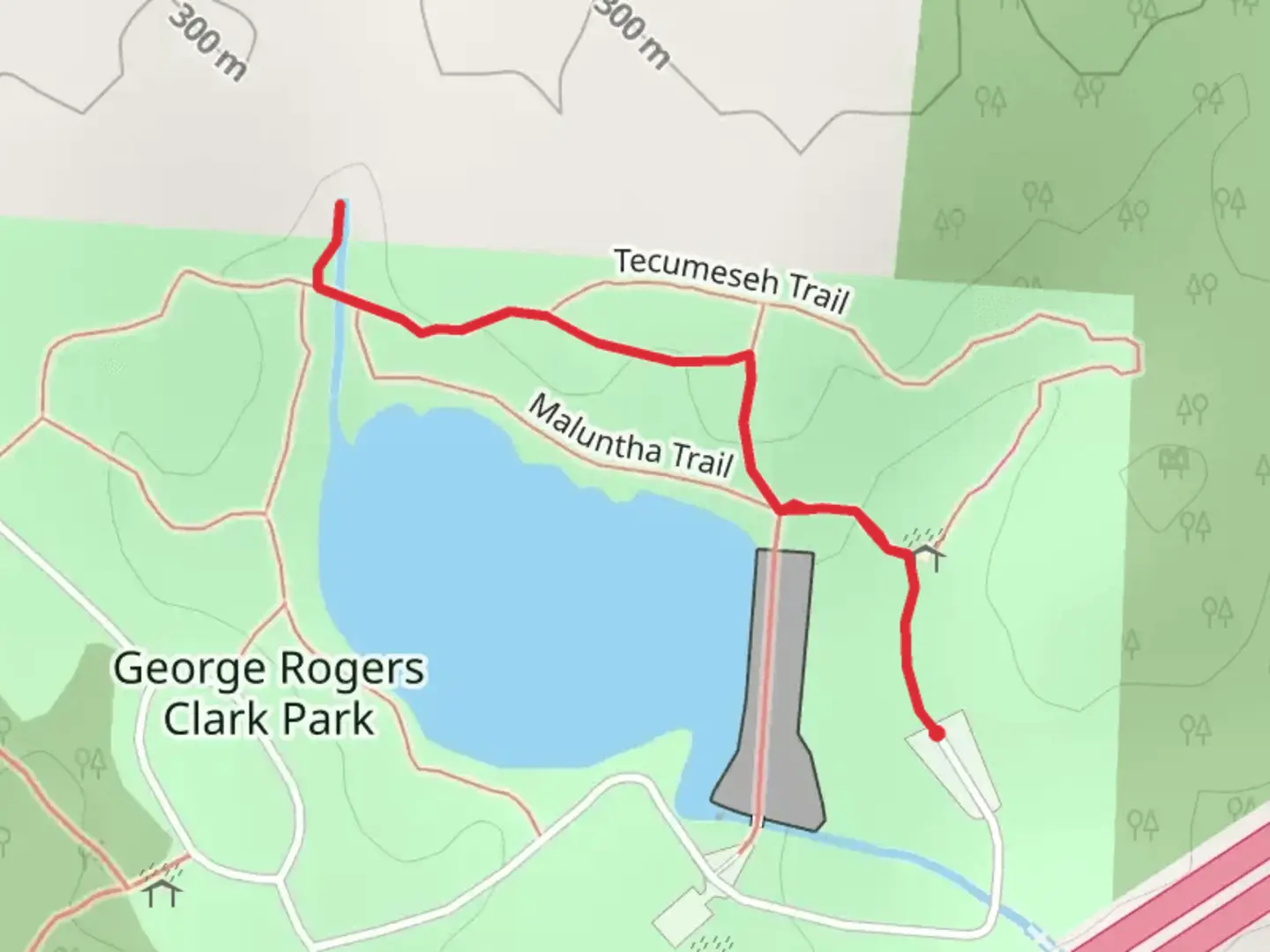 An image depicting the trail Tecumeseh Trail and Buffalo Run and its surrounding area.