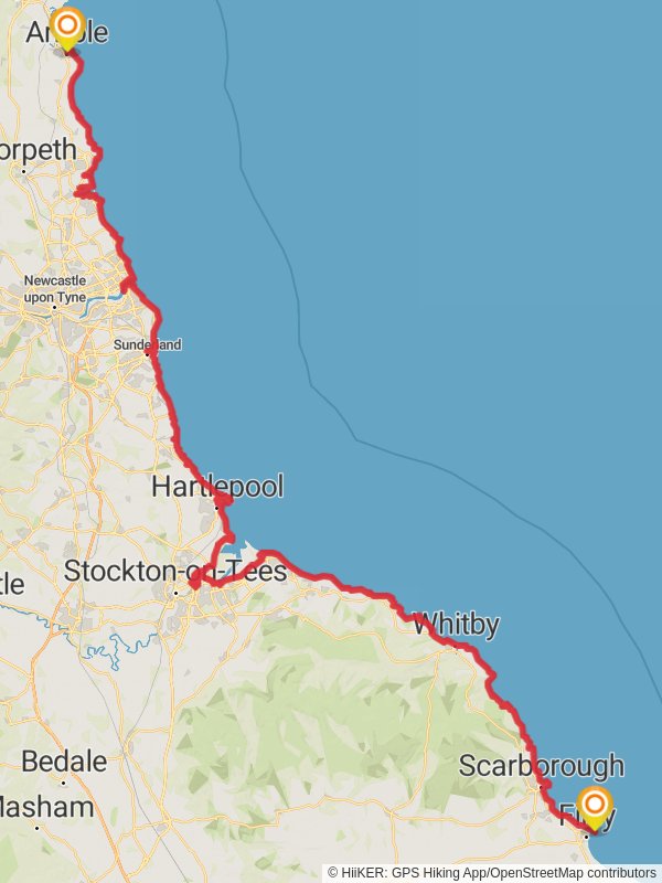 England Coast Paths - Northeast mobile static map