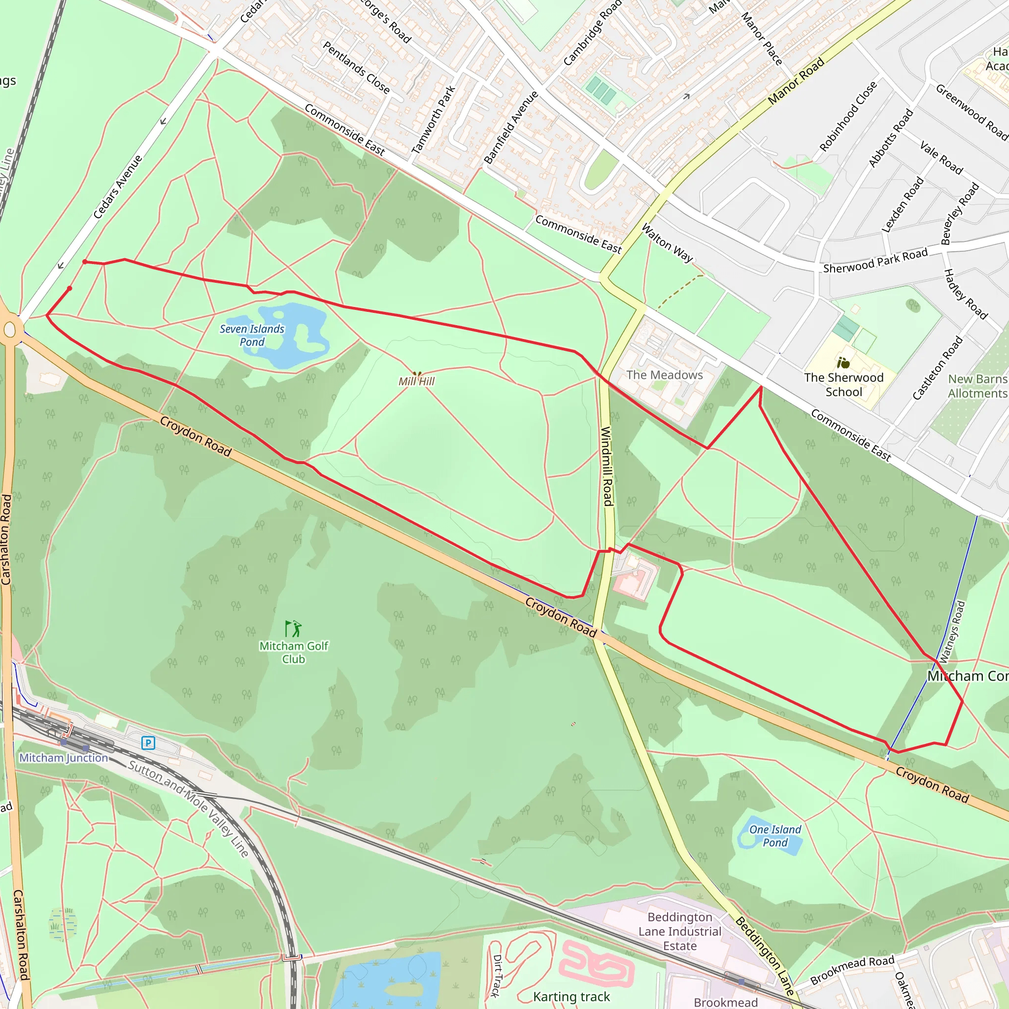 Mitcham Common mobile static map