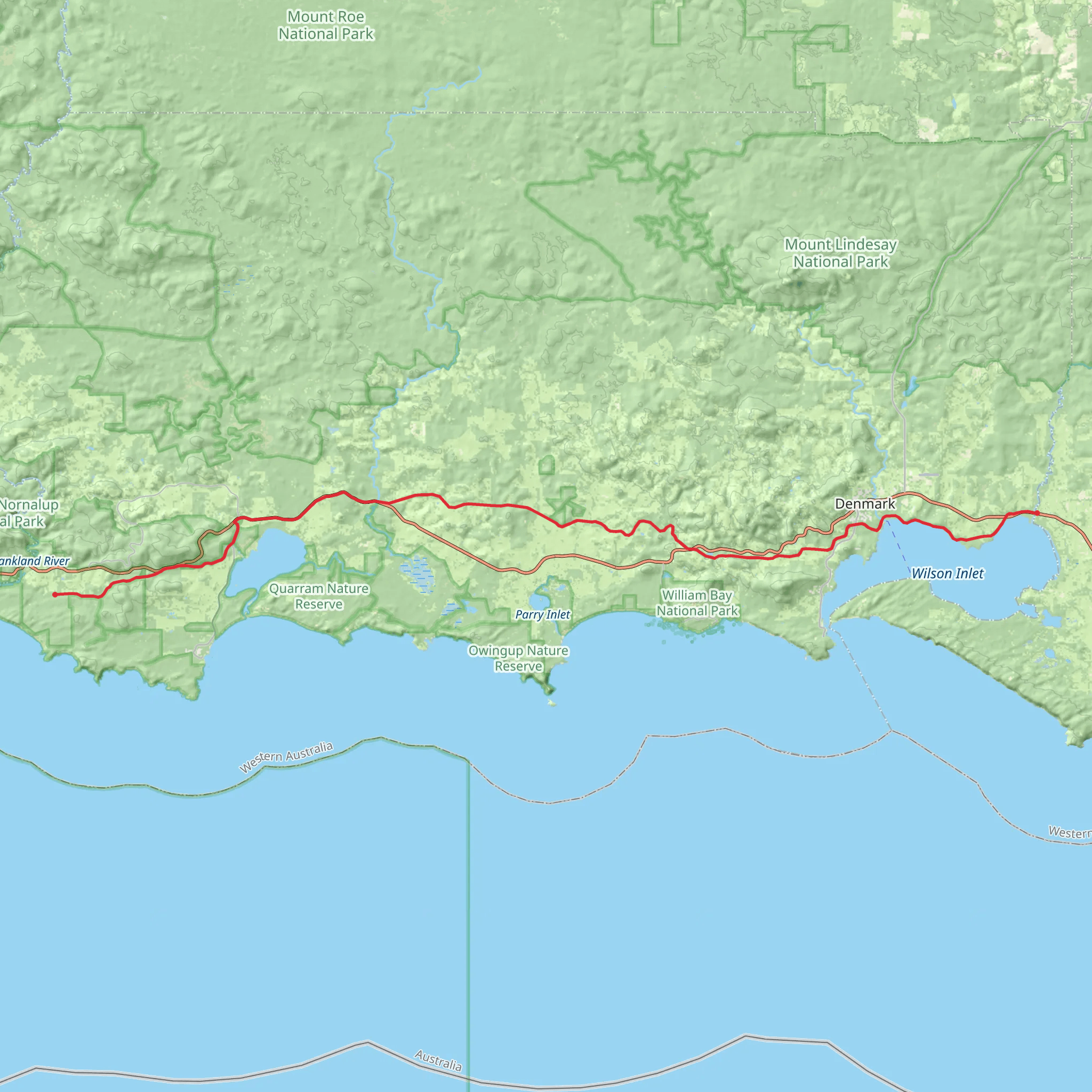 Denmark to Nornalup Heritage Rail Trail mobile static map