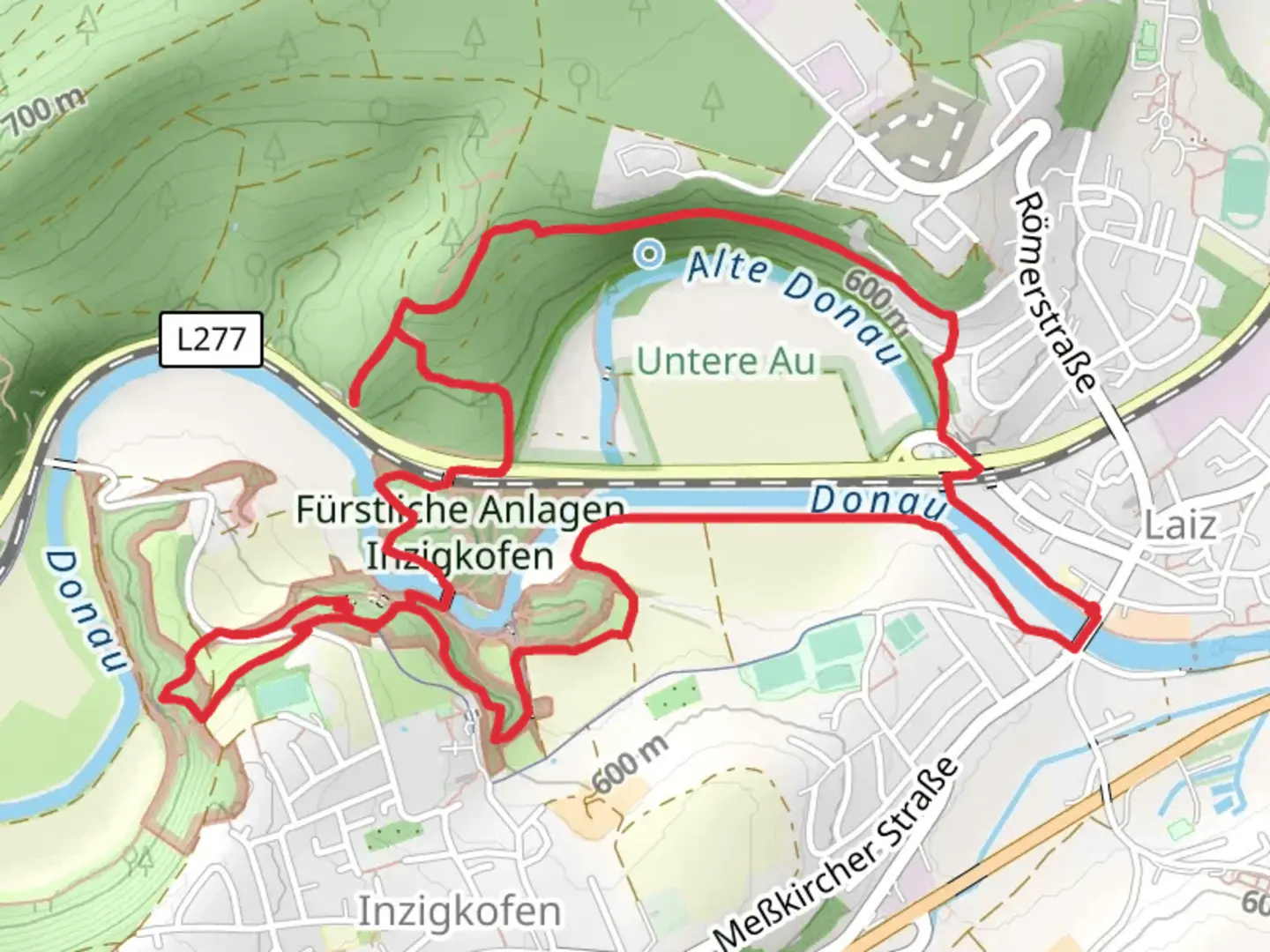 An image depicting the trail Donau via Zollernalb Weg and its surrounding area.