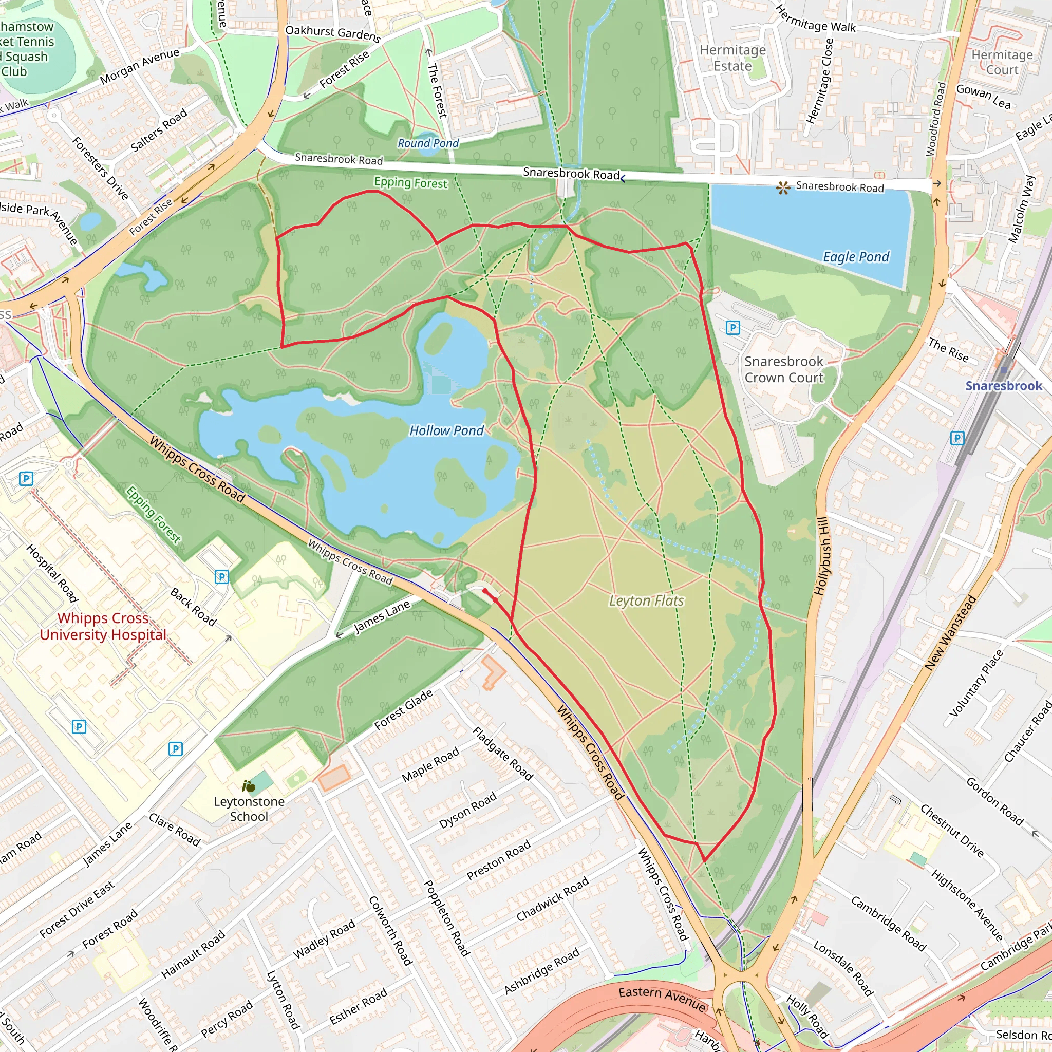 Hollow Pond Loop mobile static map