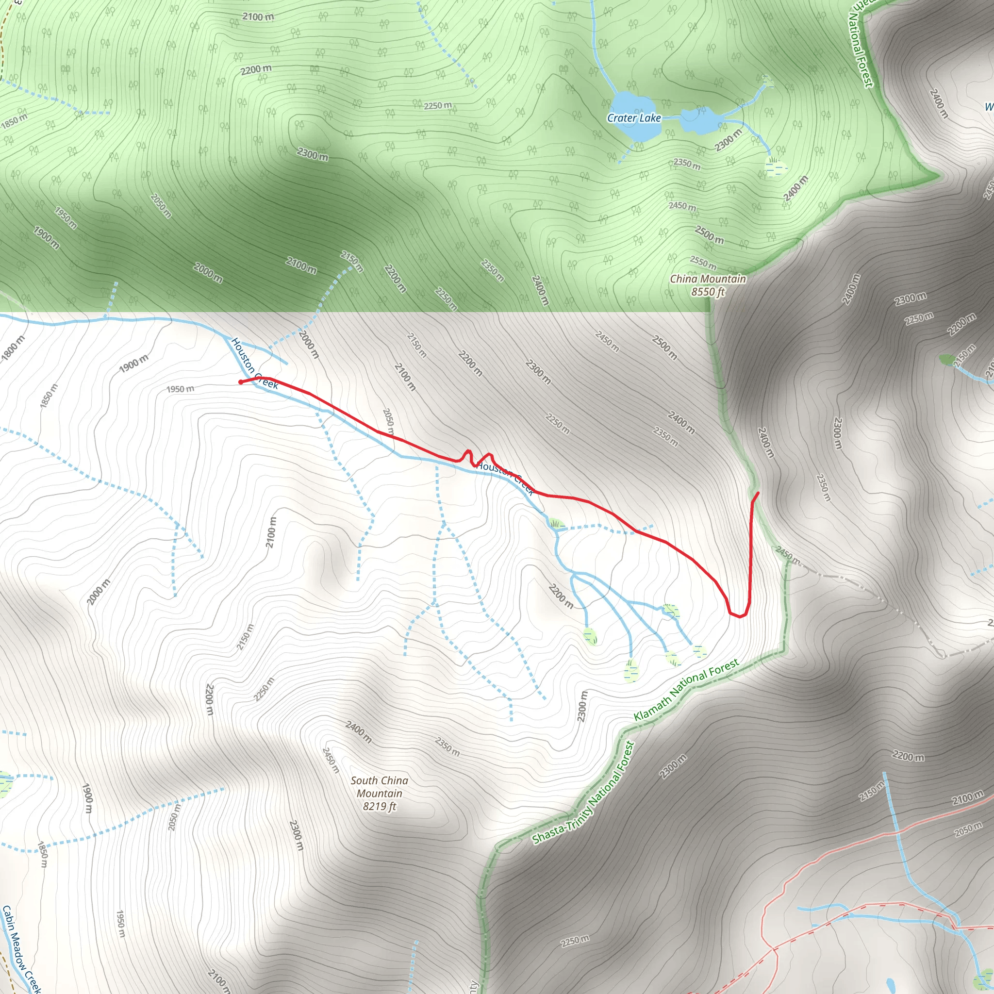 Houston Creek Trail mobile static map