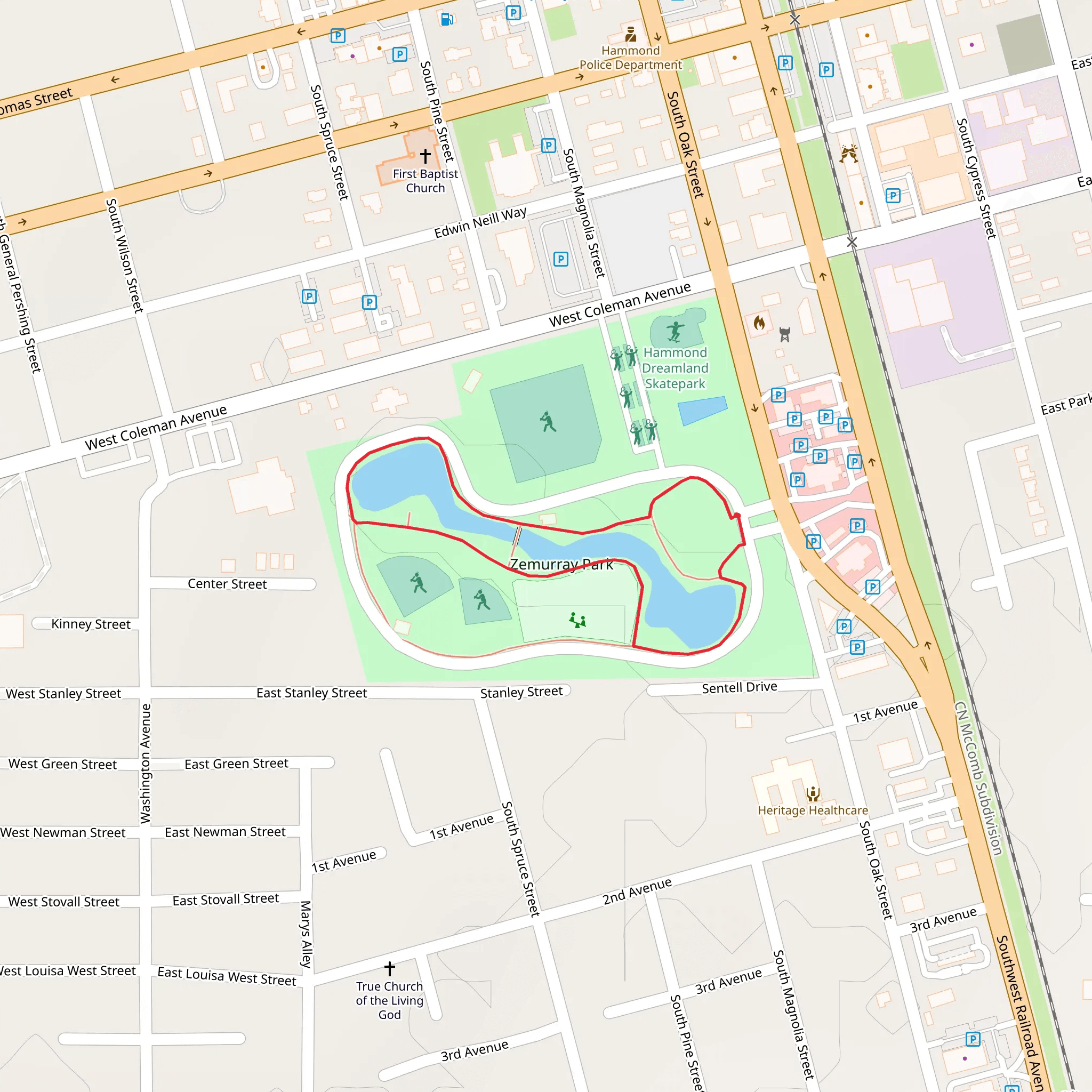 Zemurray Park Loop mobile static map