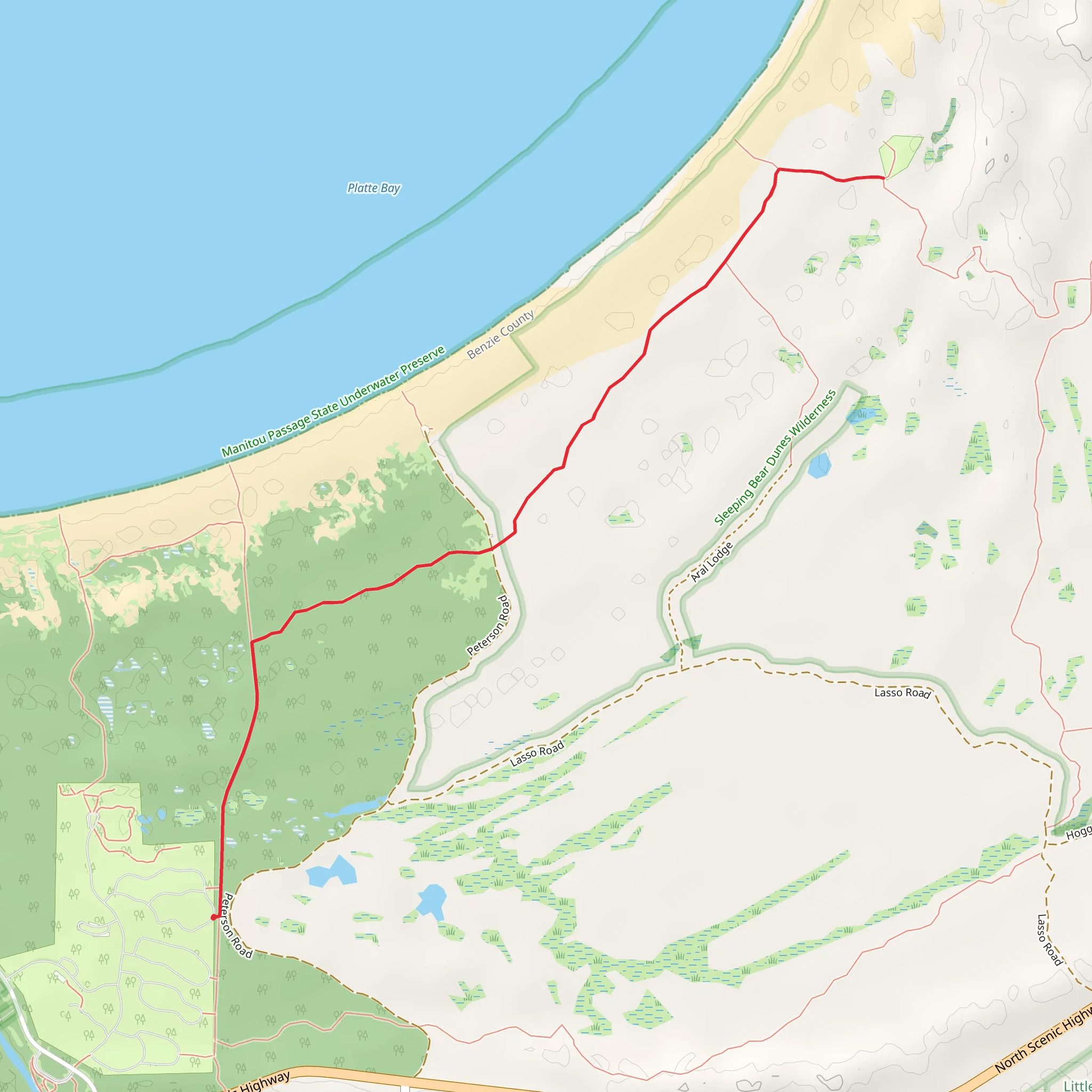 Platte River Campground to Sleeping Bear National Lake Shore - White Pine Campground mobile static map