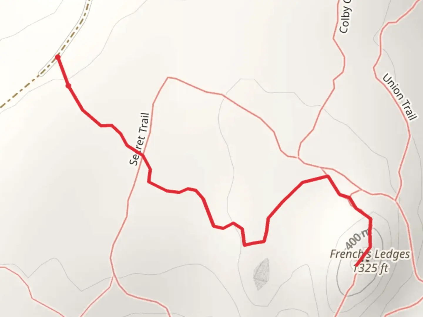 An image depicting the trail French's Ledges Trail and its surrounding area.