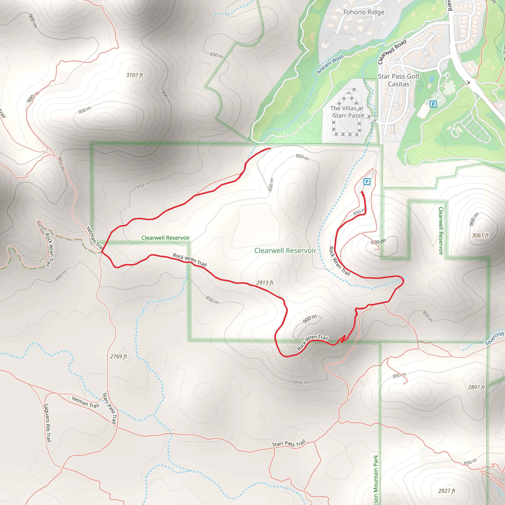 Rock Wren Trail mobile static map