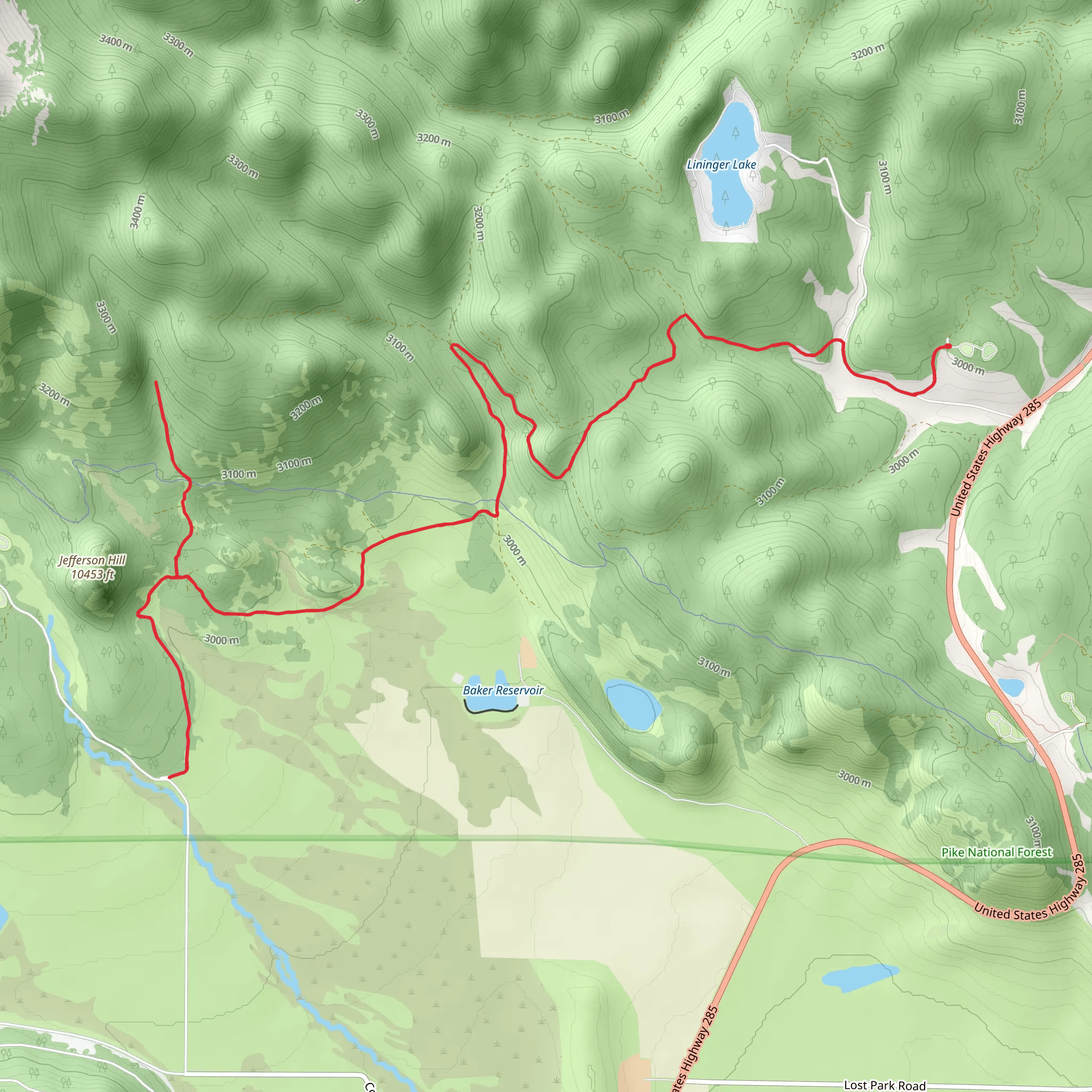 Hoosier creek and Guernsey Gulch Walk mobile static map