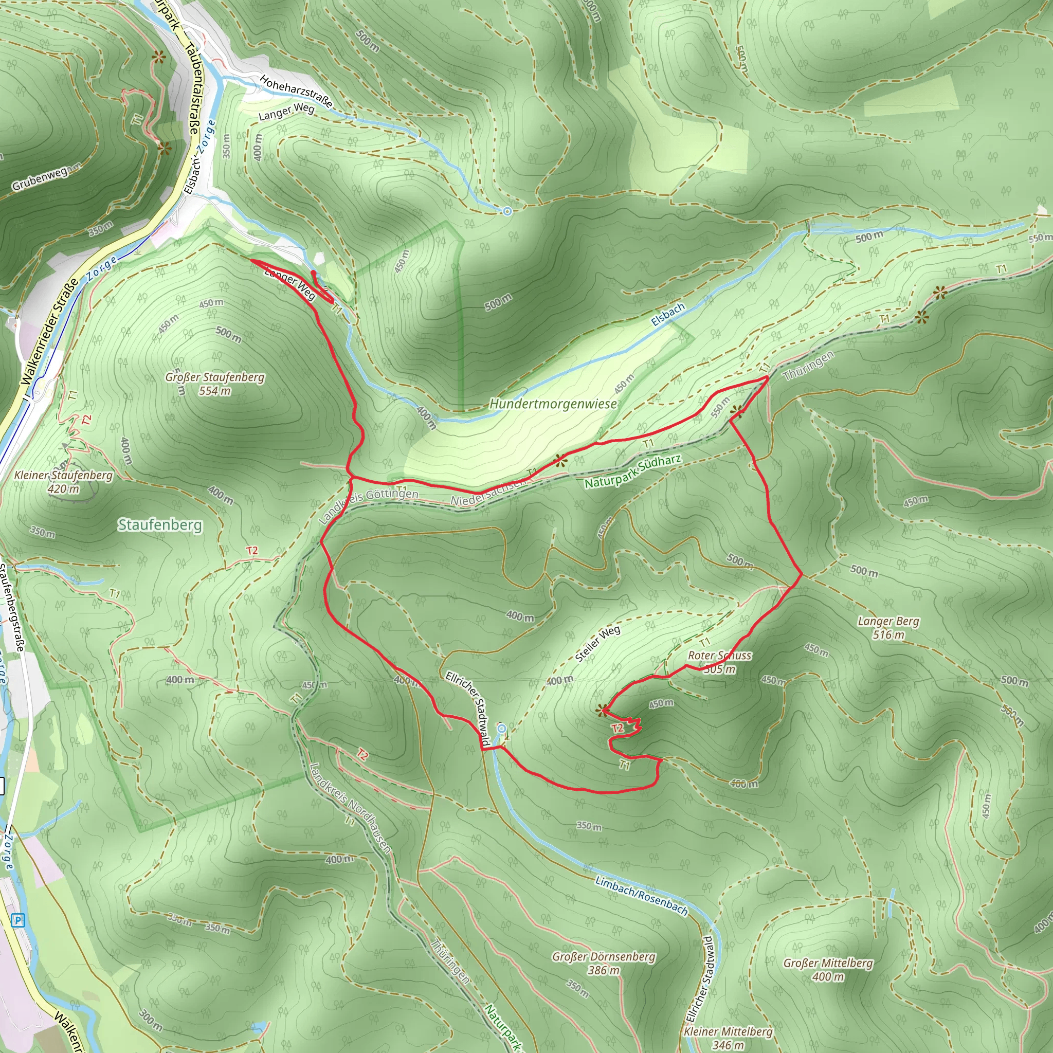 Wendel Eiche, RoterSchuß and Stiefmutter Loop mobile static map