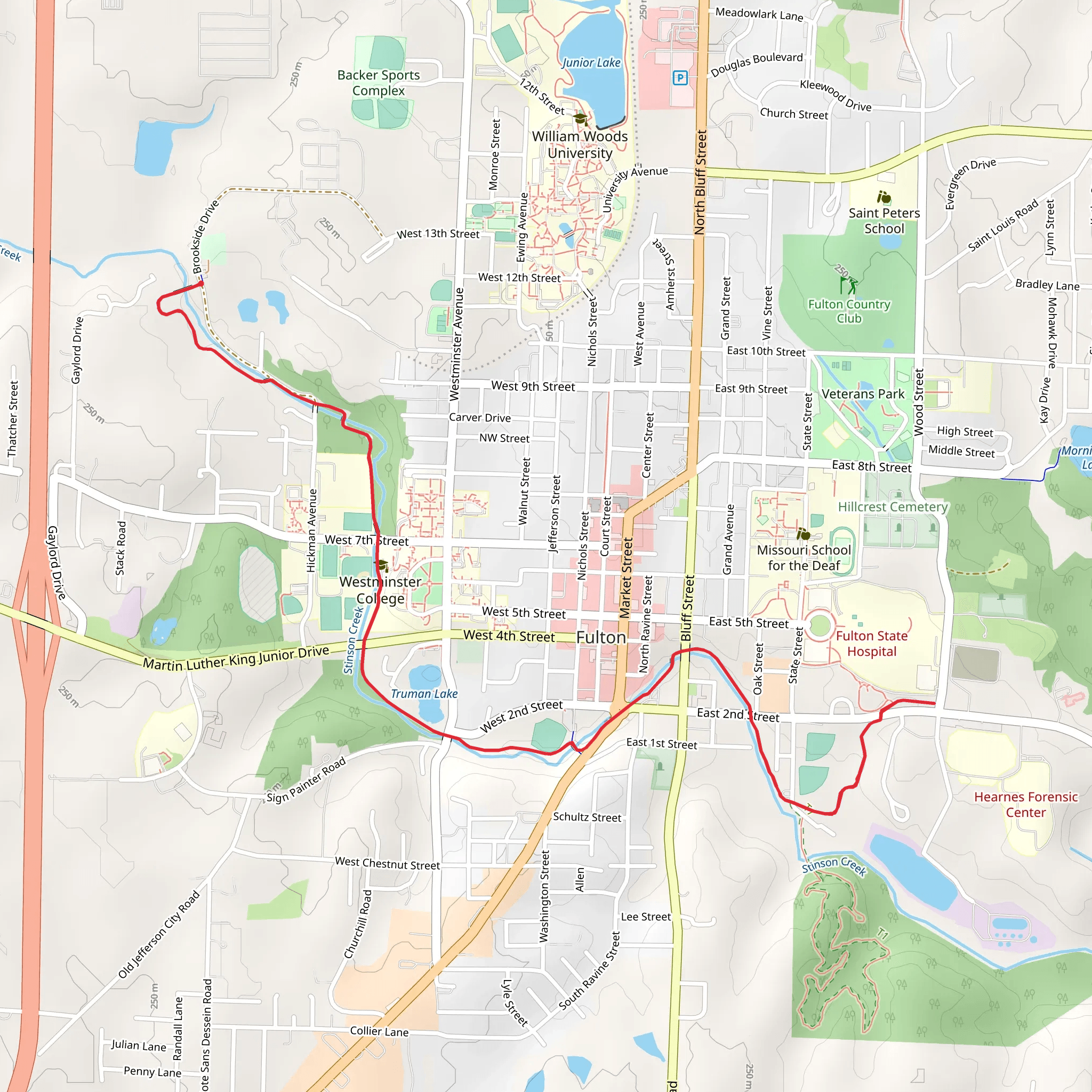Stinson Creek Trail mobile static map