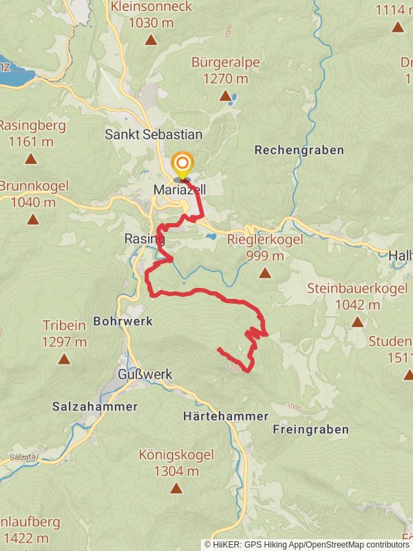 Mariazell to the Sauwand mobile static map