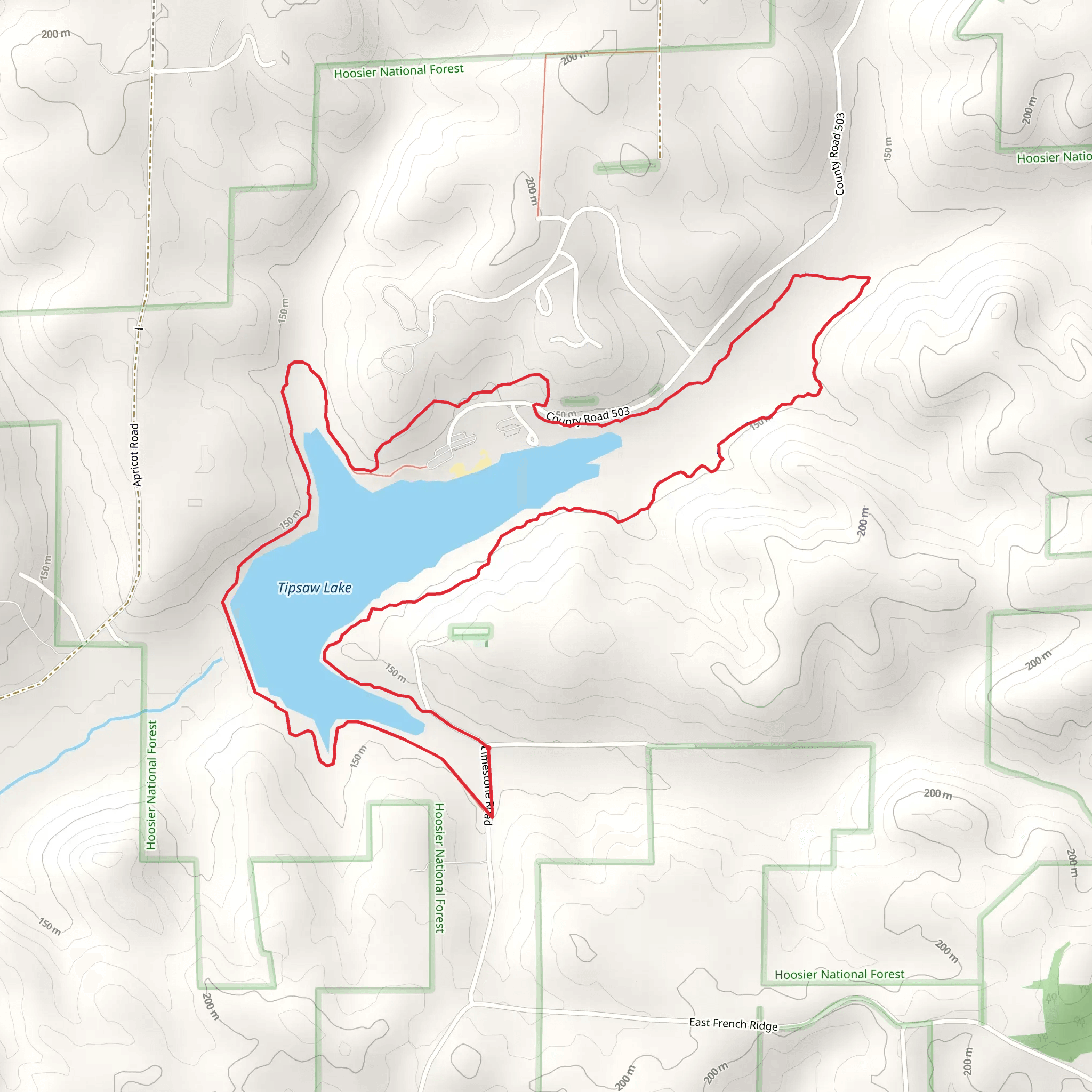 Tipsaw Lake Loop Trail mobile static map