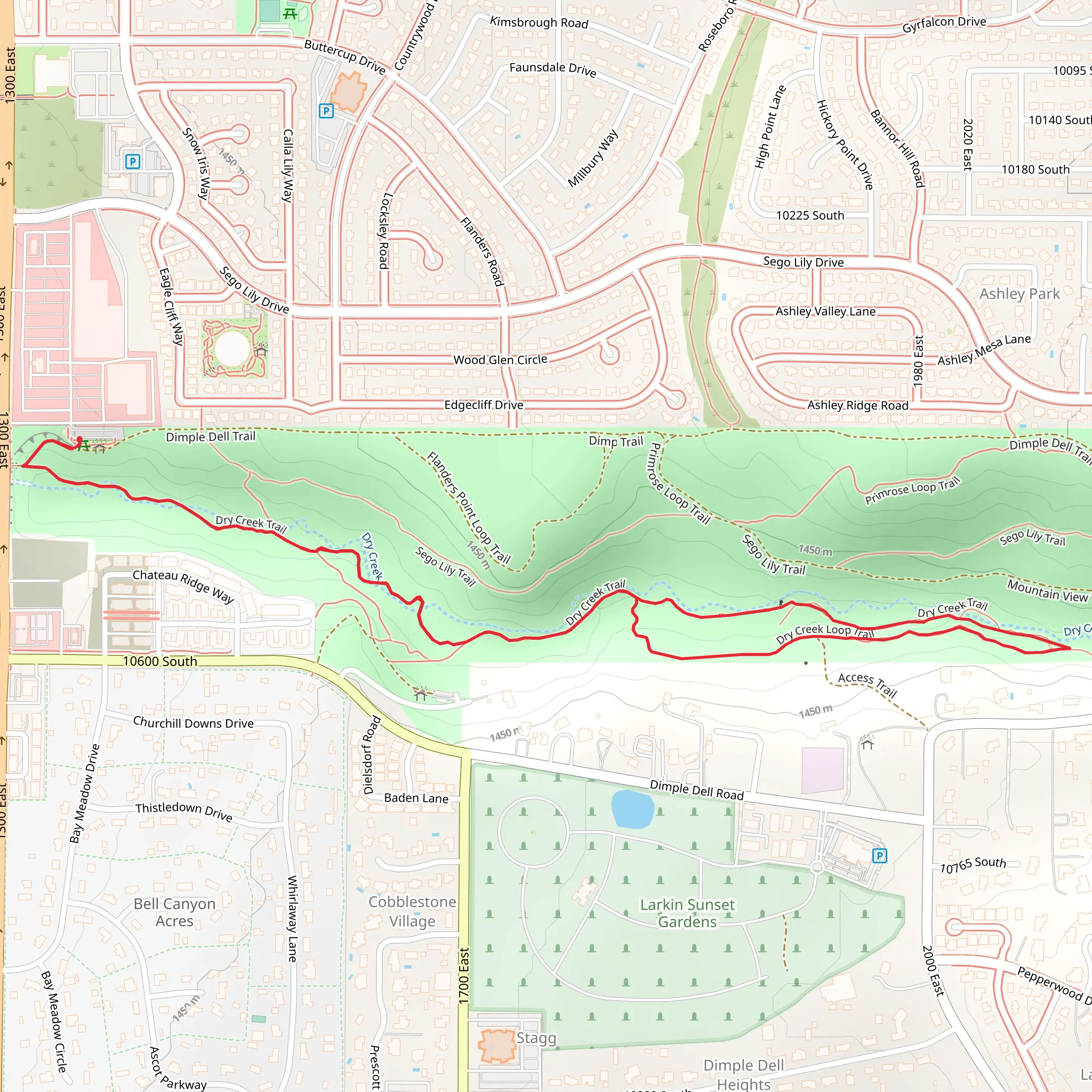 Dry Creek Loop Trail mobile static map