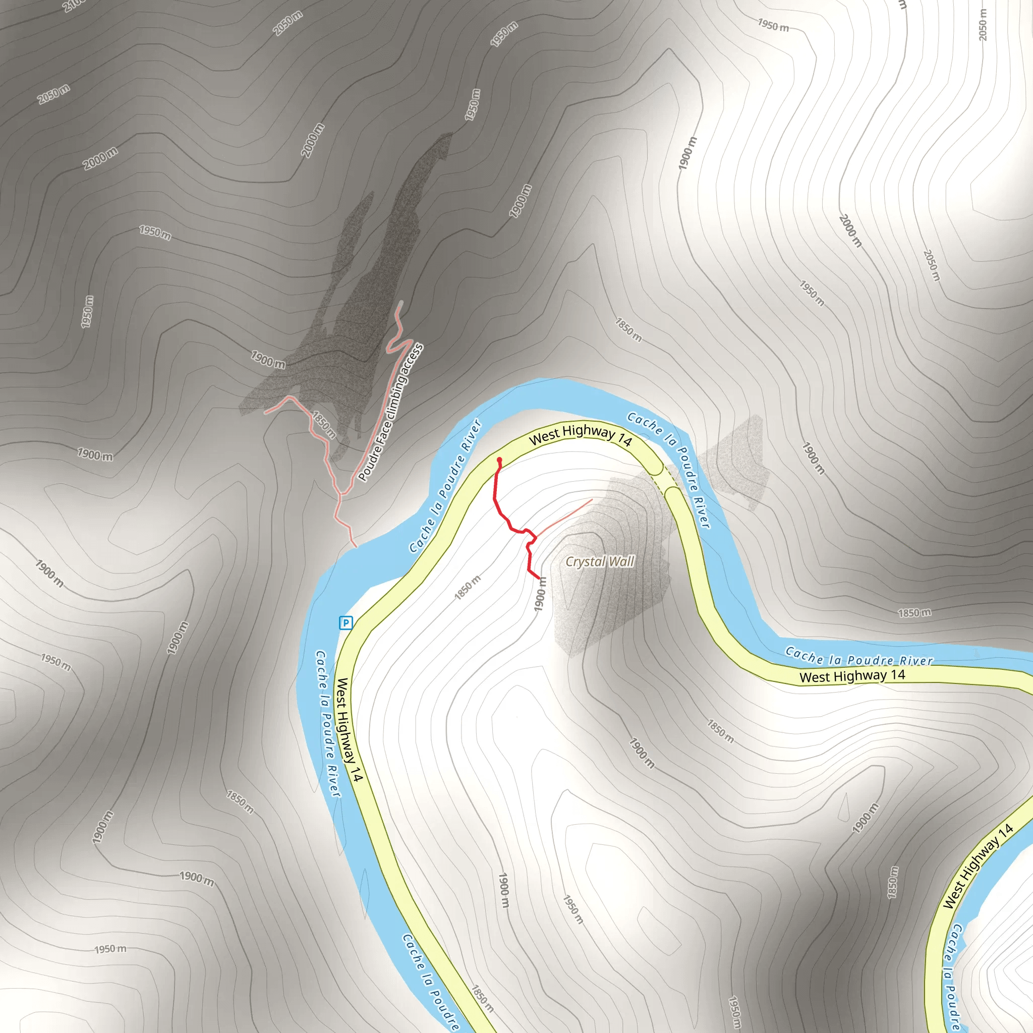 Poudre Canyon Highway mobile static map