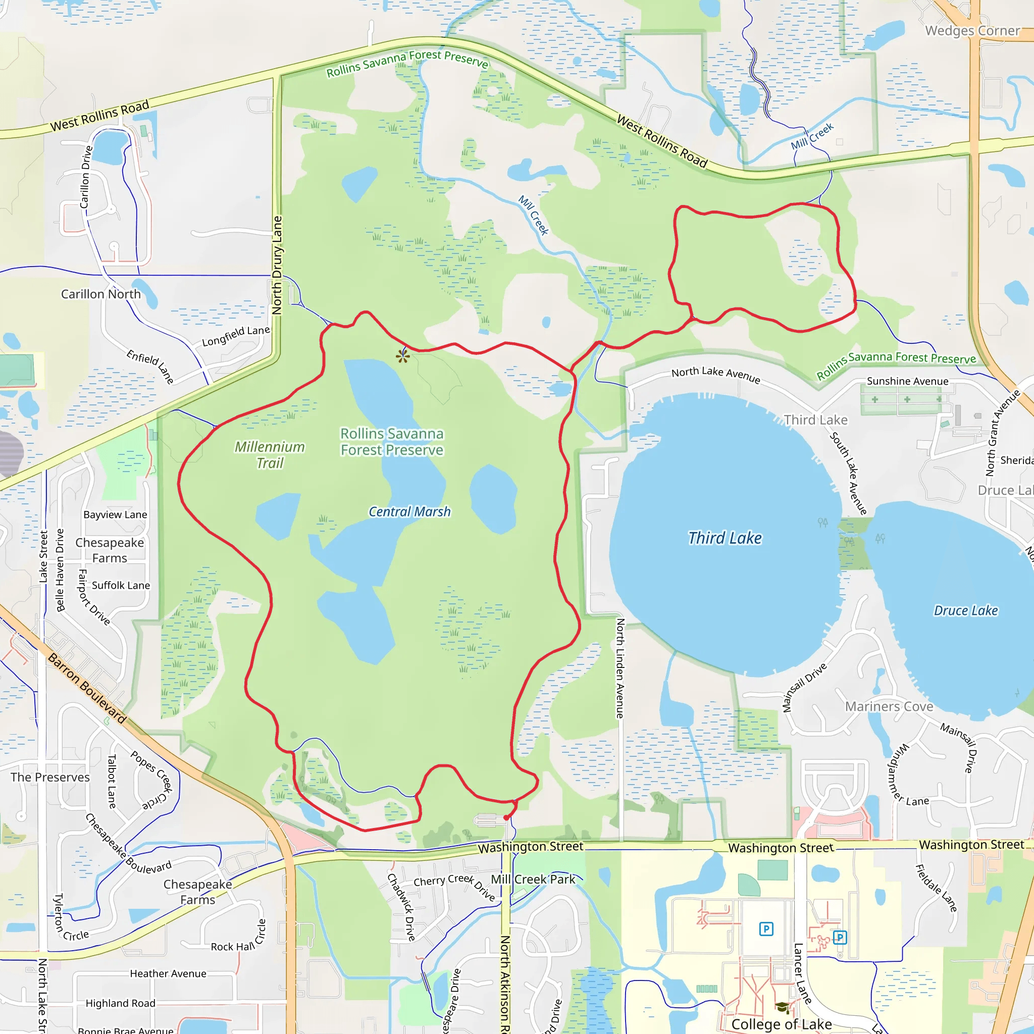 County Forest Preserve Loop mobile static map