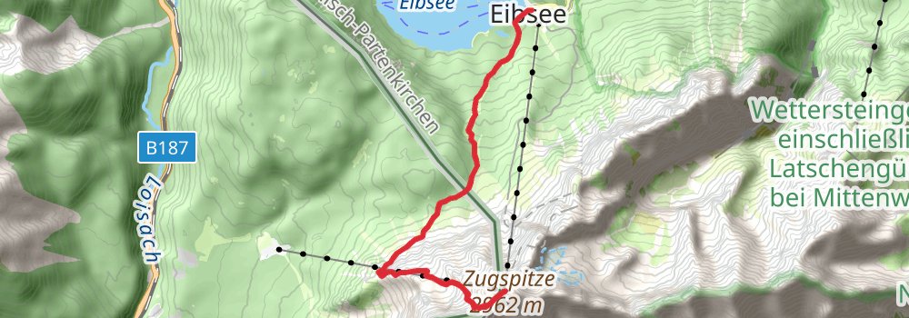 Zugspitze Hike via Eibsee stage 2 Map