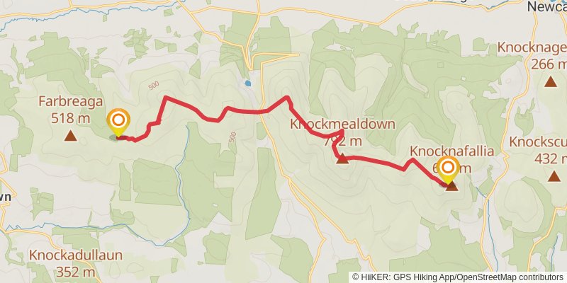 Crohan West and Knocknalougha Walk via East Munster Way stage 2 Map