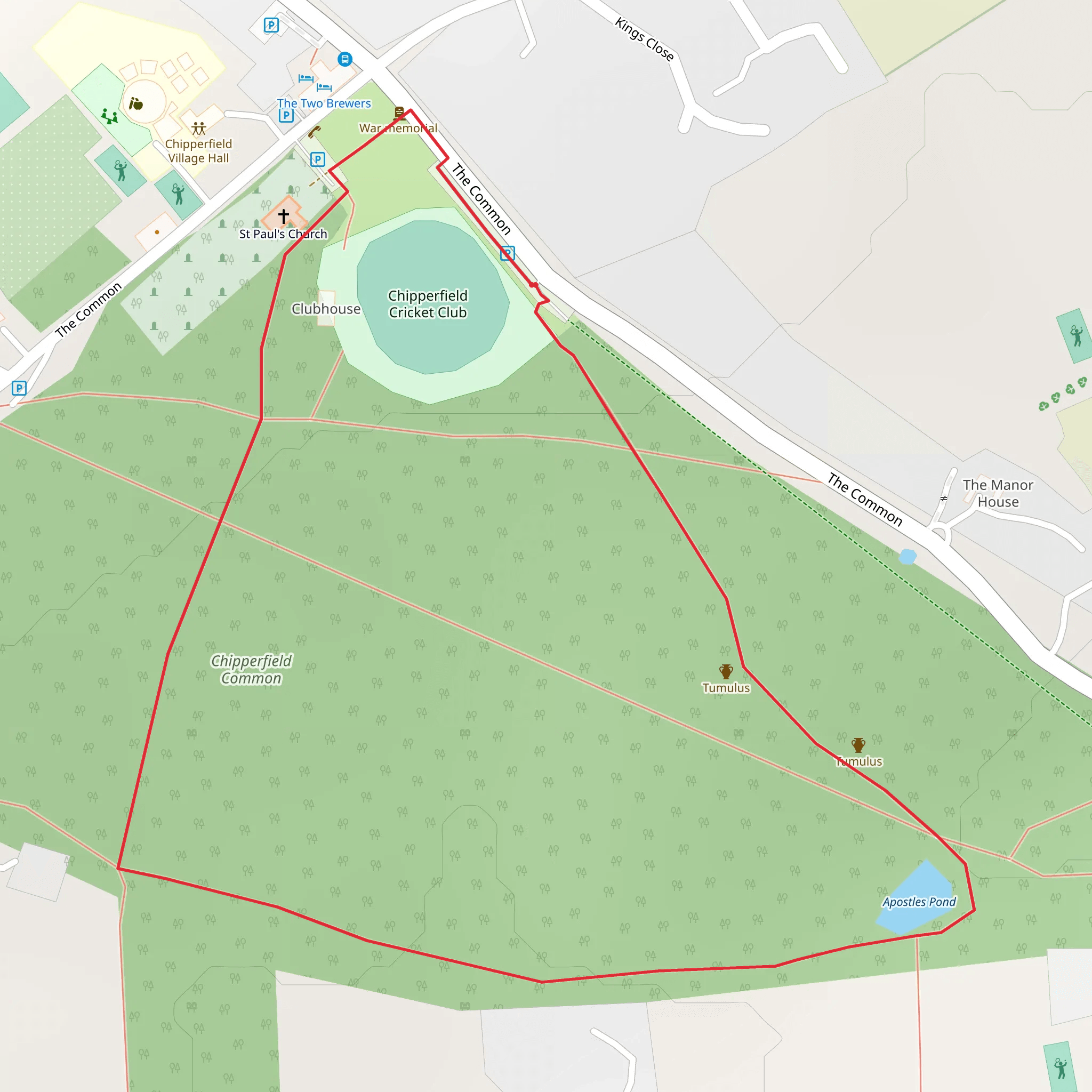 Chipperfield Common Loop mobile static map